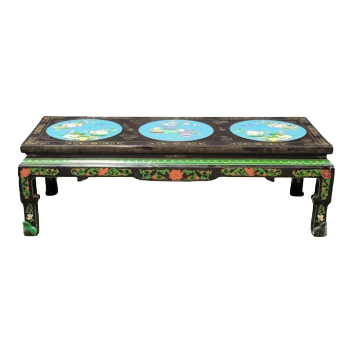 Antique Chinese Coffee Table With Colorful Medallion Detail Chairish