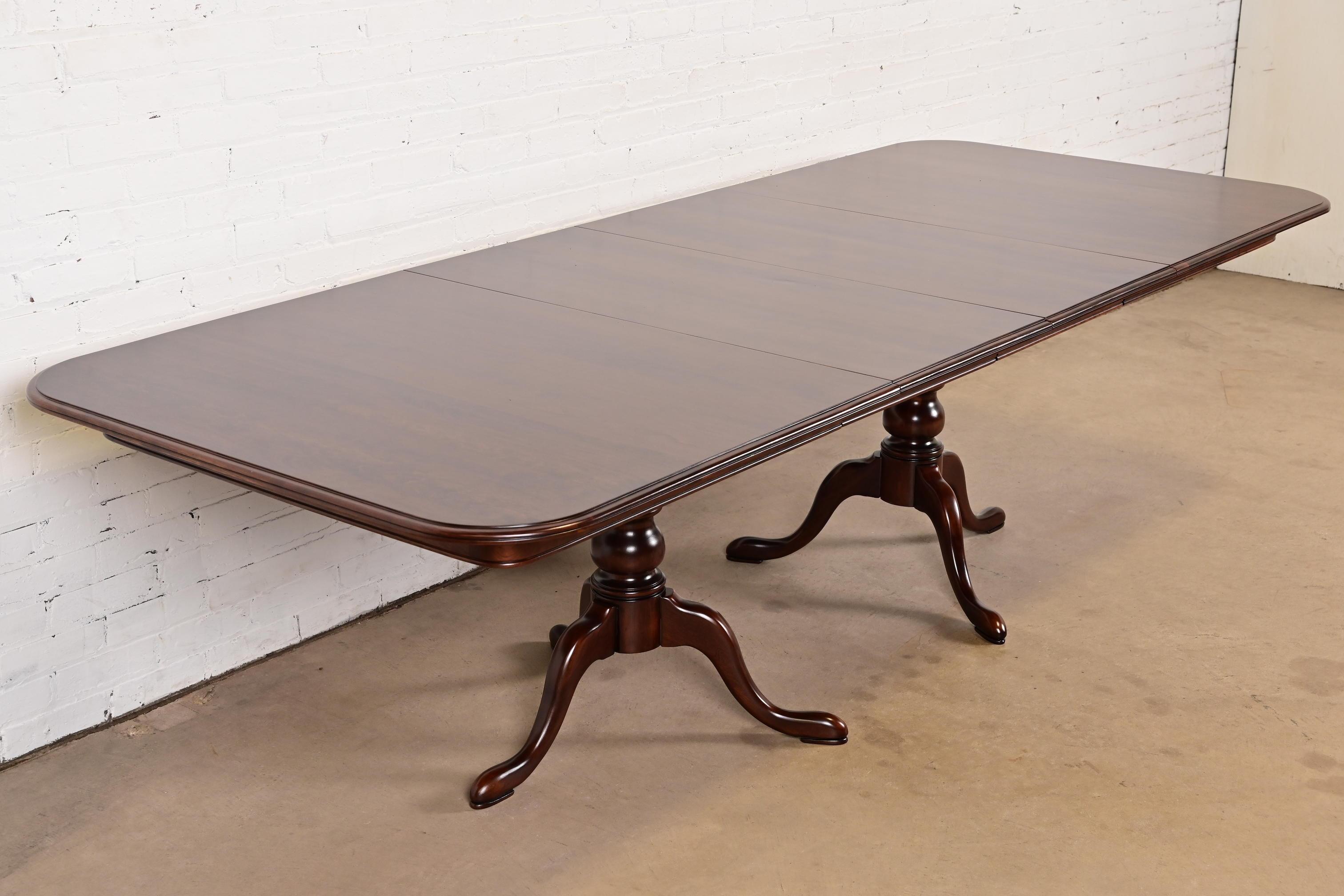 Henkel Harris Style Georgian Solid Cherry Wood Double Pedestal
