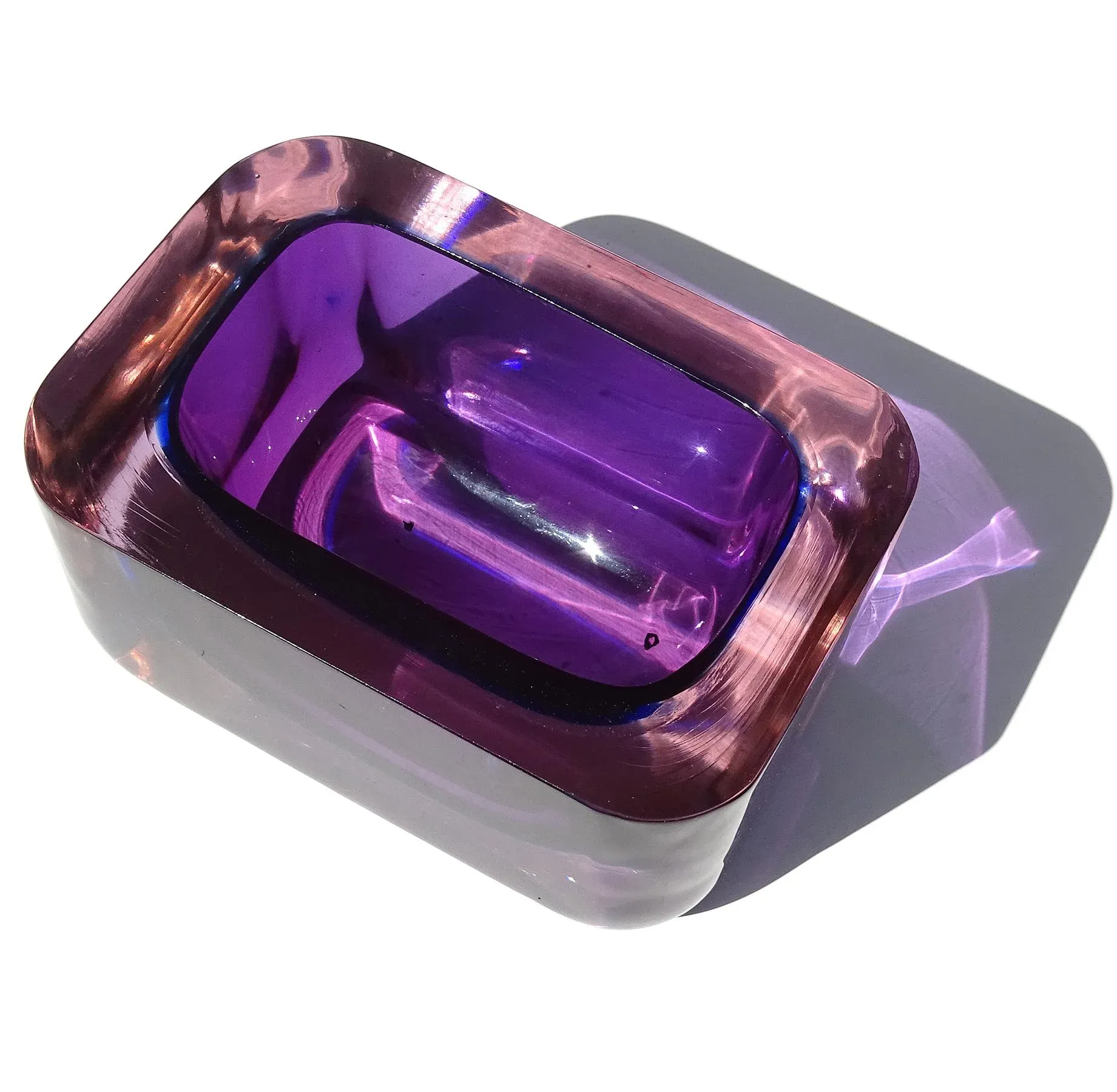 Murano Seguso Vetri d'Arte Vintage Sommerso Purple Blue