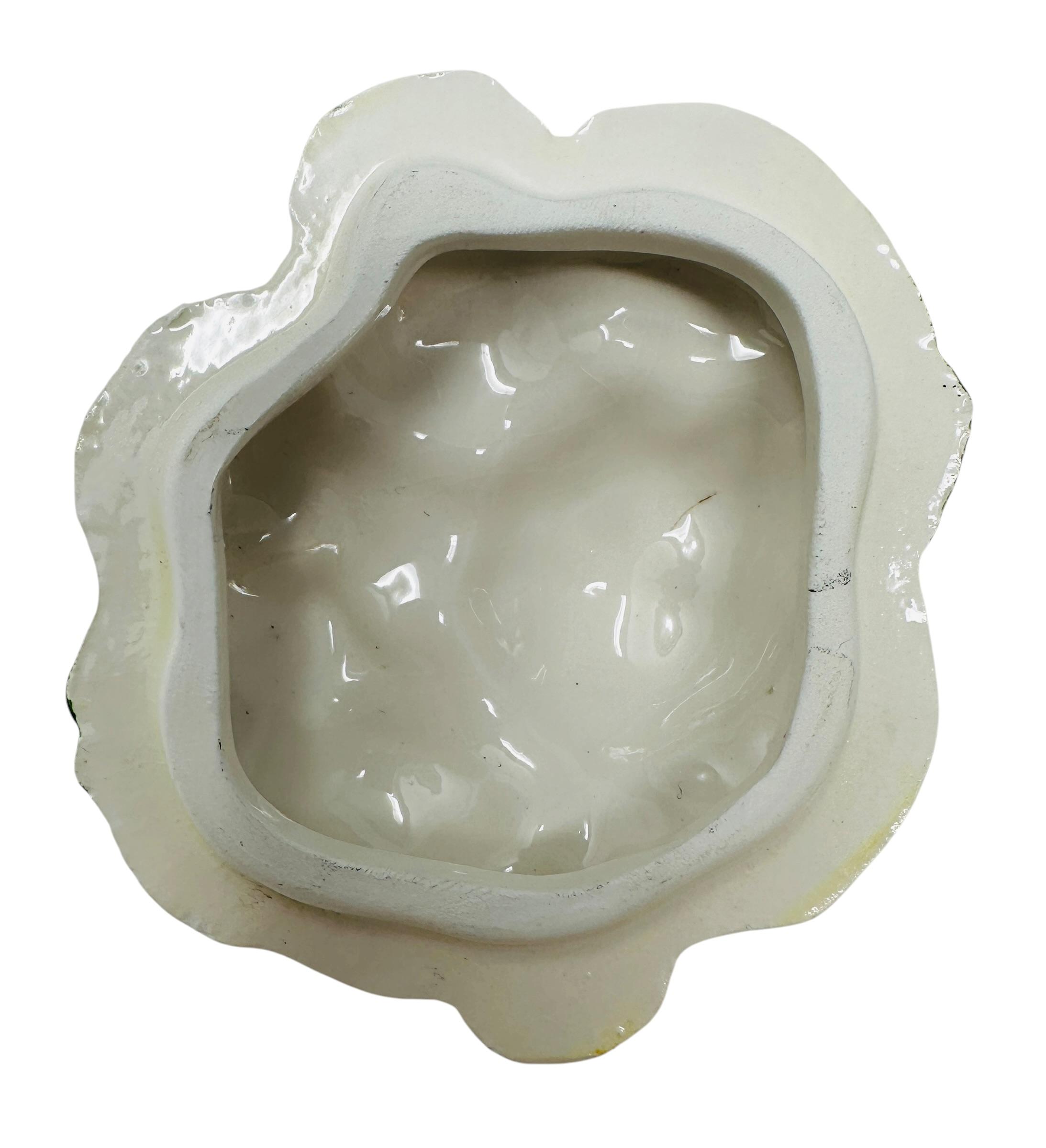 Vintage 1990s Italian Majolica Cauliflower Lidded Bowl by Vietri
