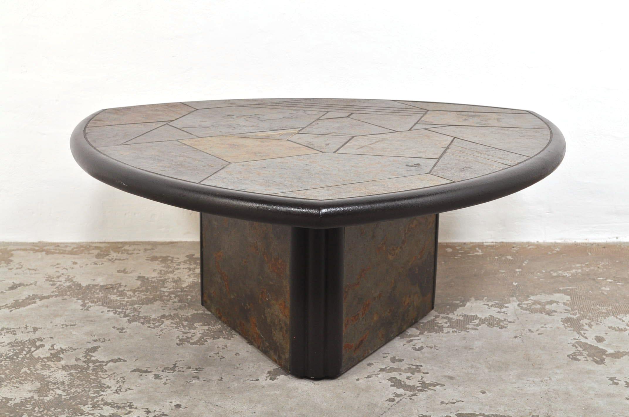 GCDS Black Mule Sandals with 10cm HeelBrutalist Slate Coffee Table by Paul Kingma, 1980s
