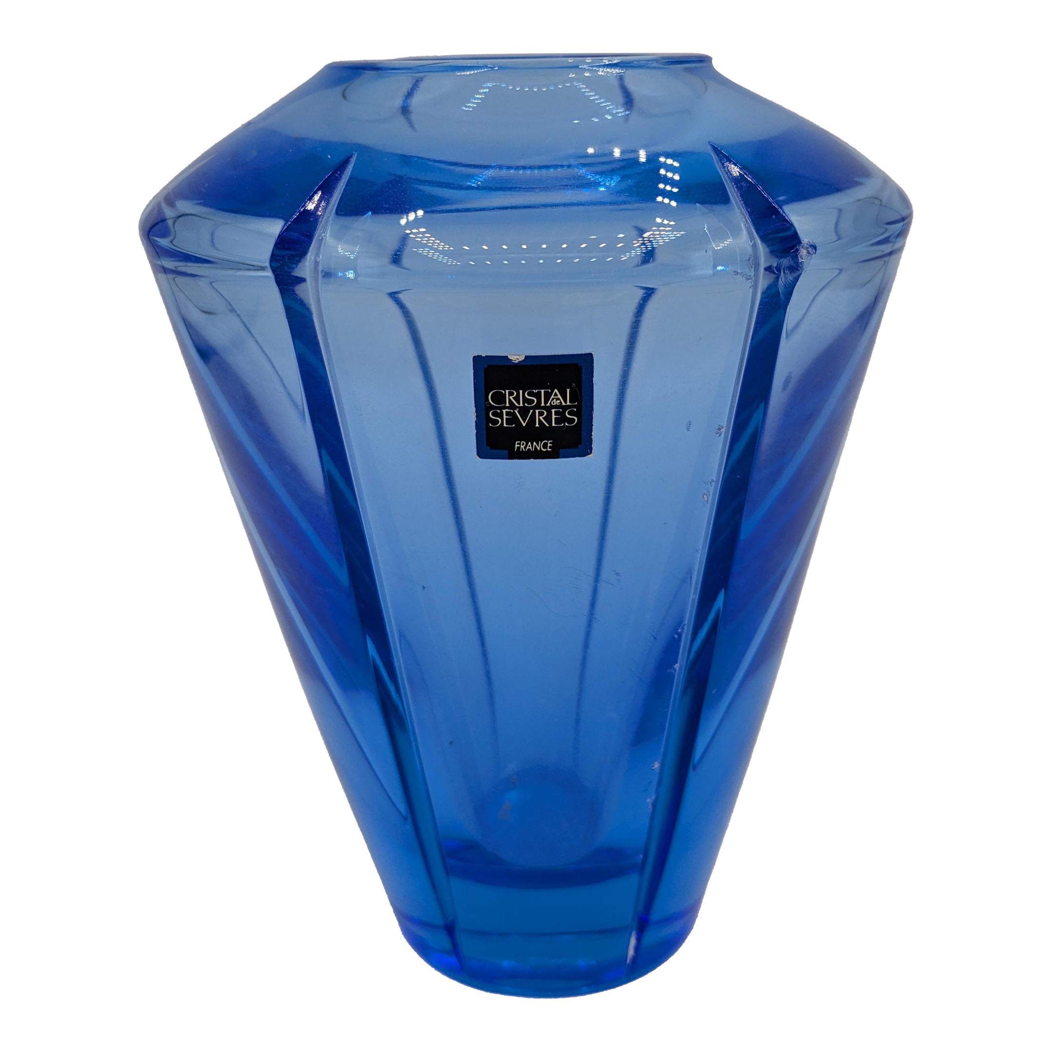 Late 20th Century Blue Crystal Cristal Sevres French Cut Glass