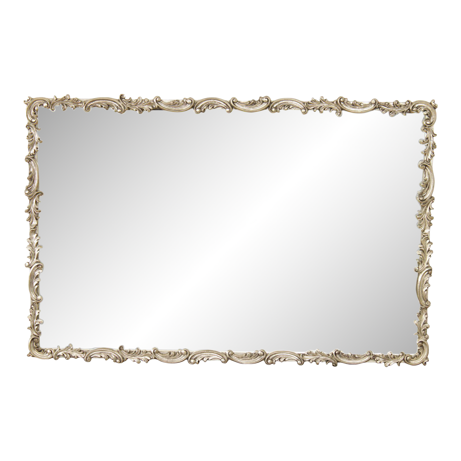 Mid 20th Century Hollywood Regency Silver Foliate Scroll Large Wall