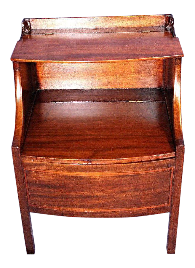 1840 Antique English Mahogany Commode Nightstand End Side Table