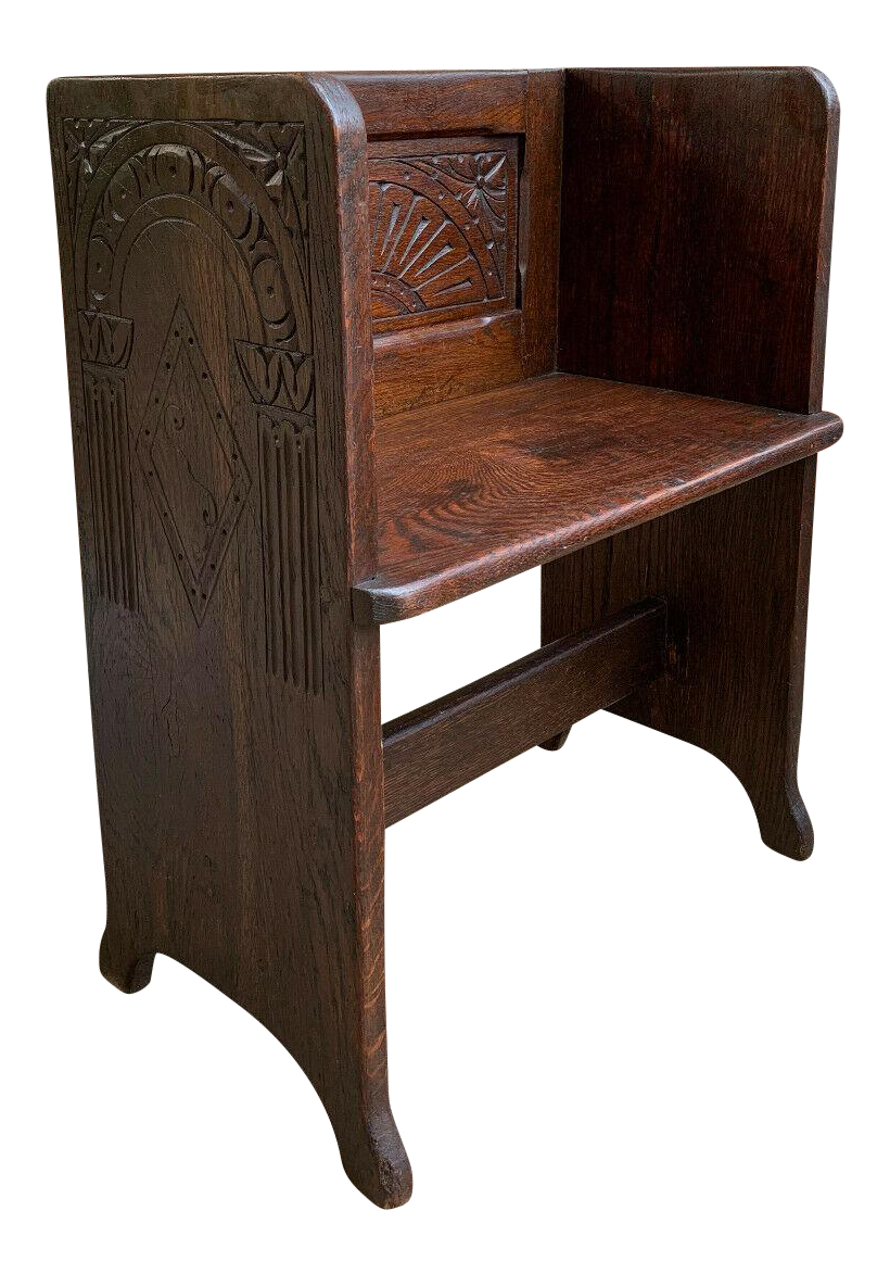 oak benches with backs on Antique English Children S Carved Oak Wood Bench Chairish