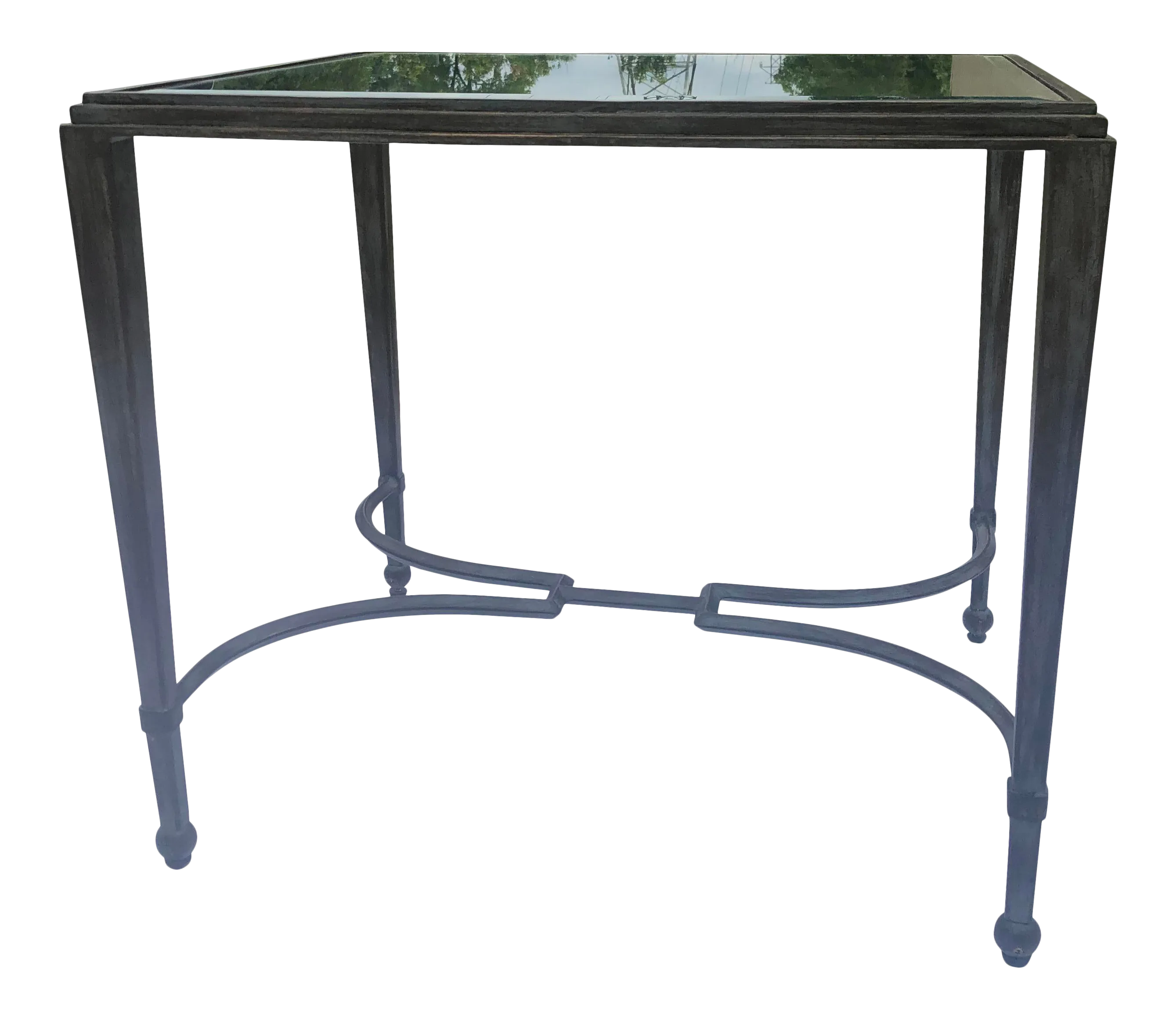 Late 20th Century Iron Accent Table With Glass Top Chairish