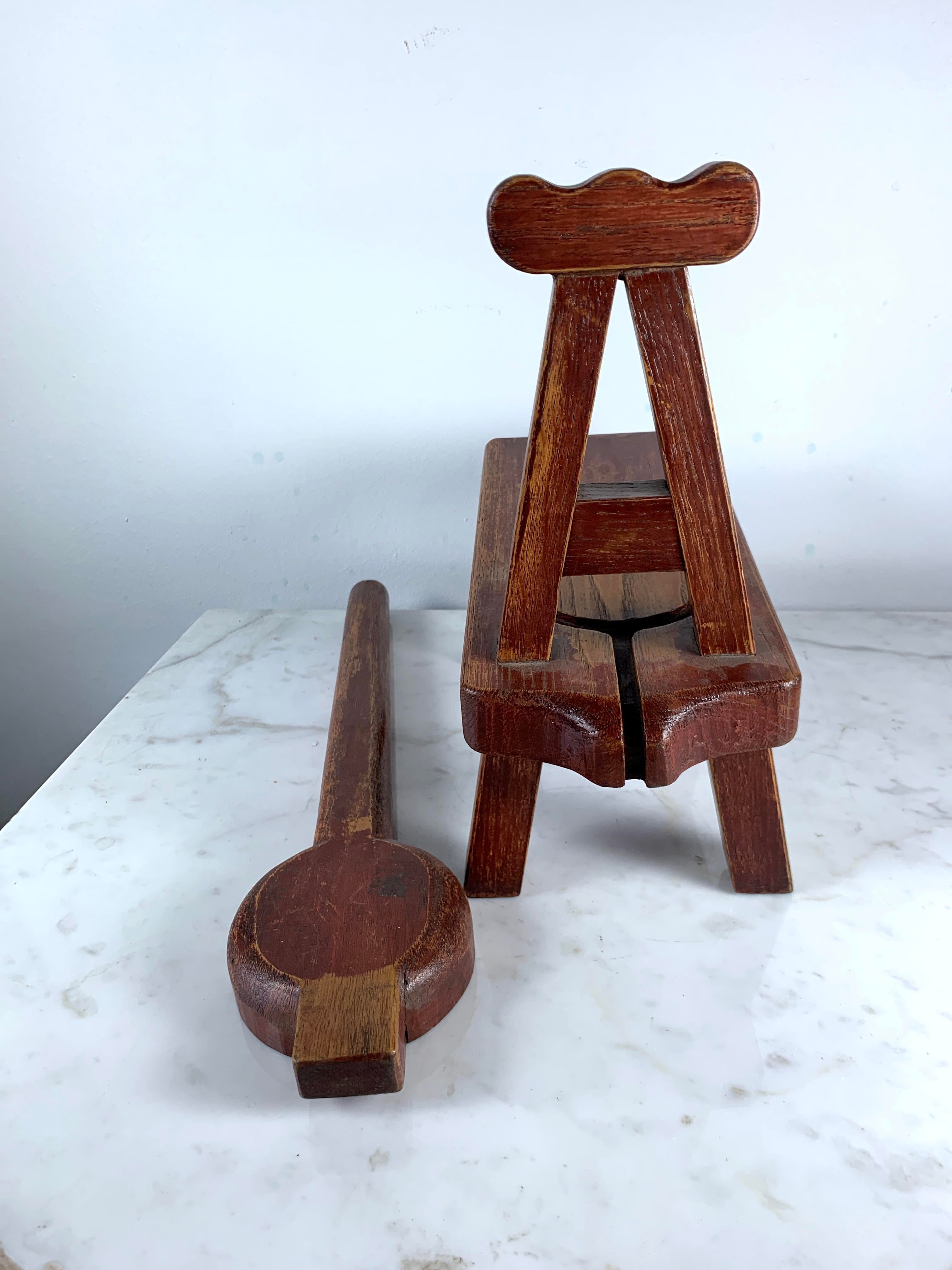 1900s Japanese Antique Wood Mortise Tenon Juice Press Chairish
