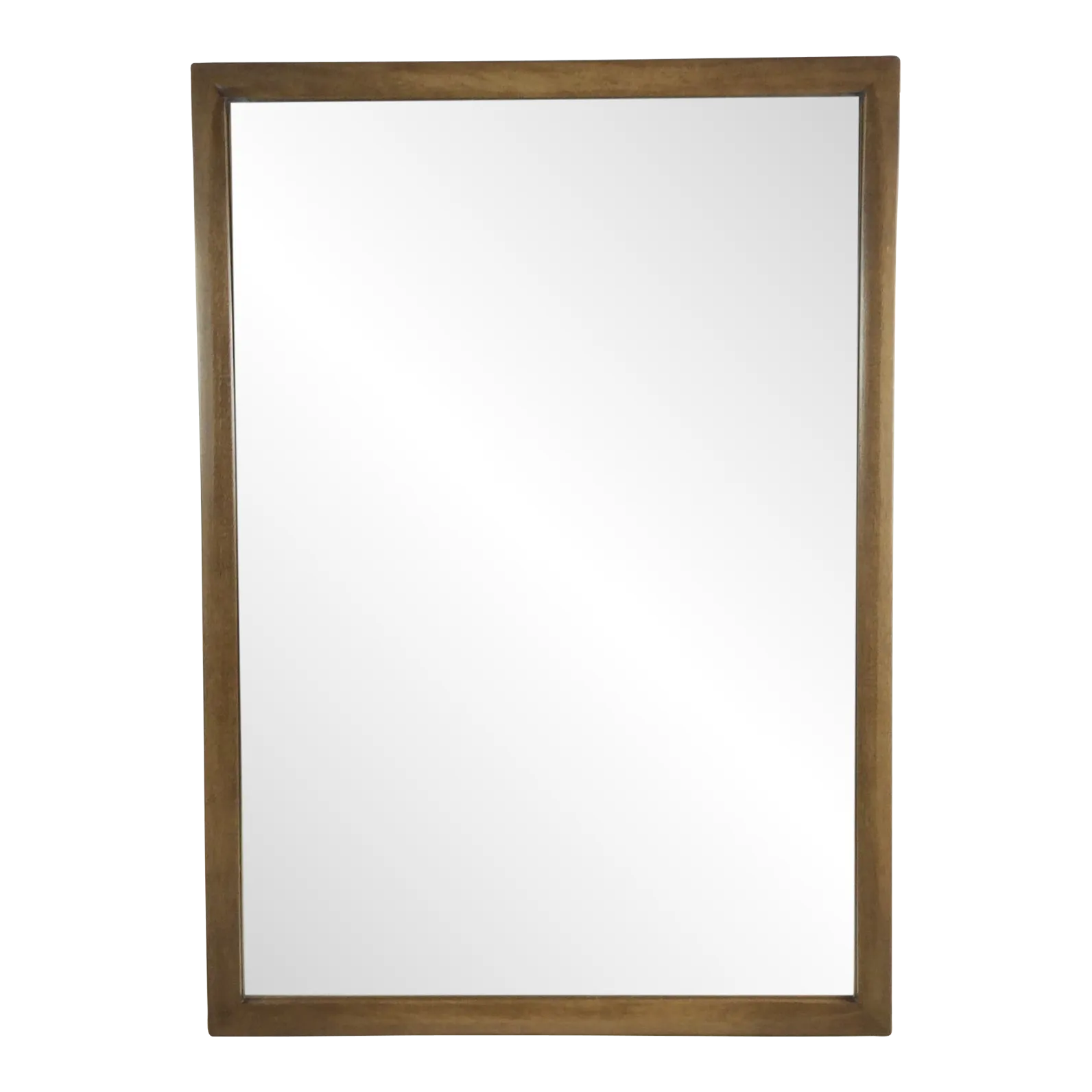 Mid century modern wall mirror with rounded walnut frame chairish
