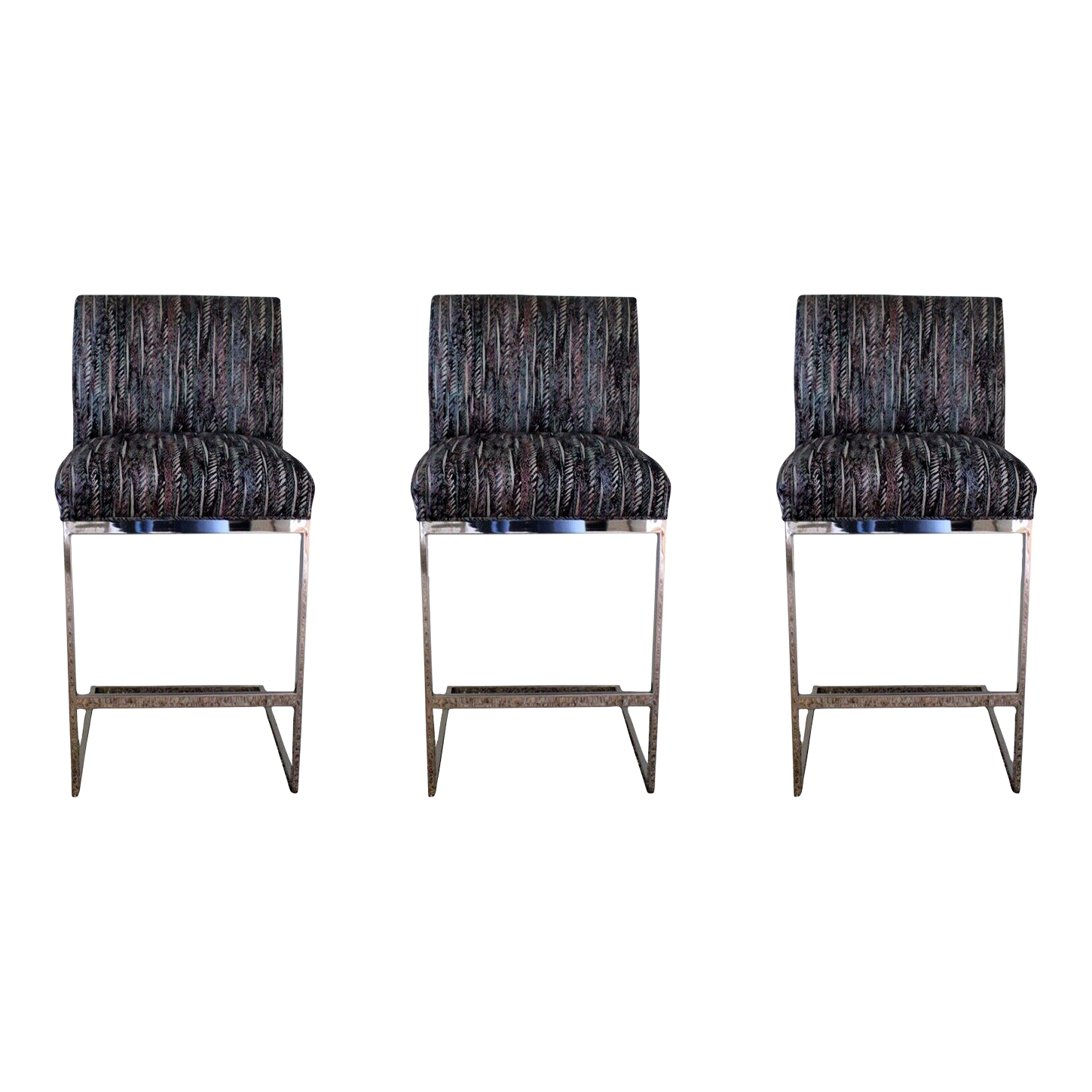 Late 20th Century Contemporary Modern DIA Chrome Cantilever Bar Stools