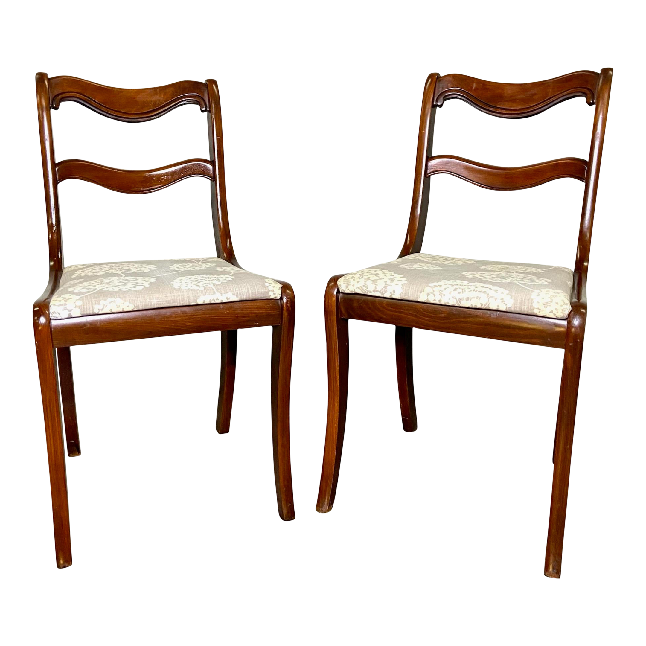 Vintage Tell City Duncan Phyfe Style Mahogany Dining Chairs Pair