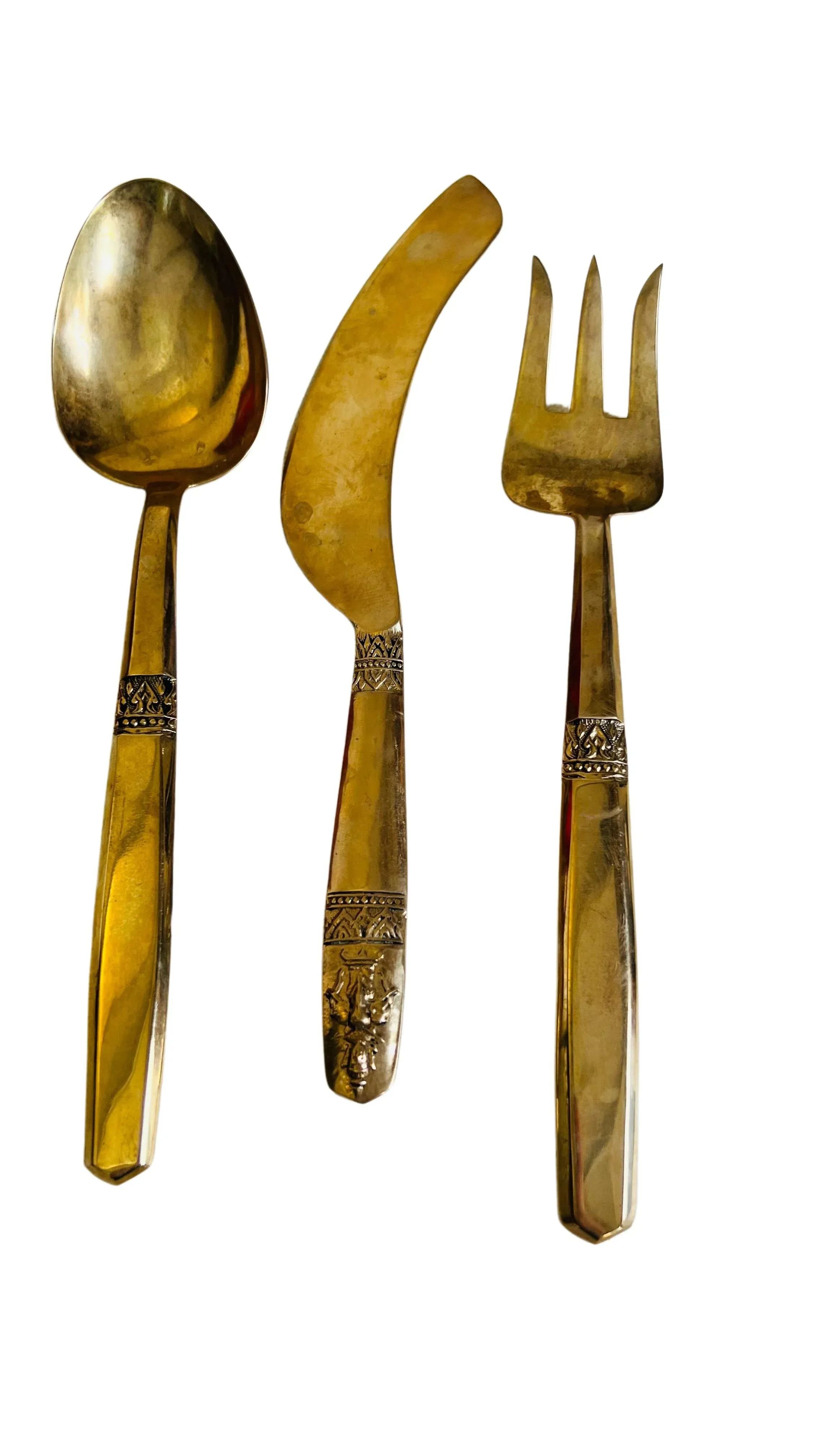 カトラリー(スプーン等) Thai Brass flatware Thai Brass Flatware - Etsy