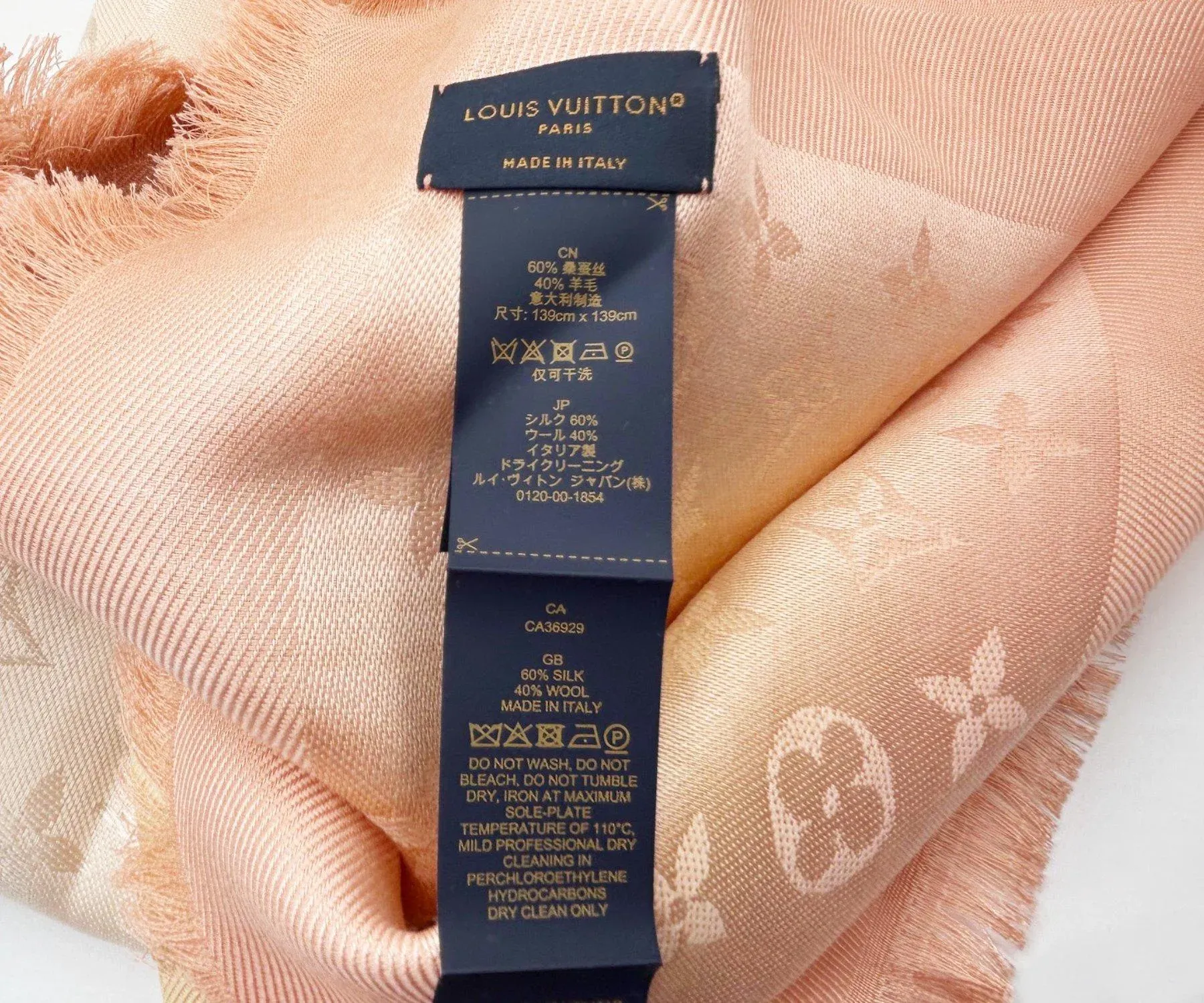 Louis Vuitton Ombre Brush Jaune Chale Shawl Scarf | Chairish