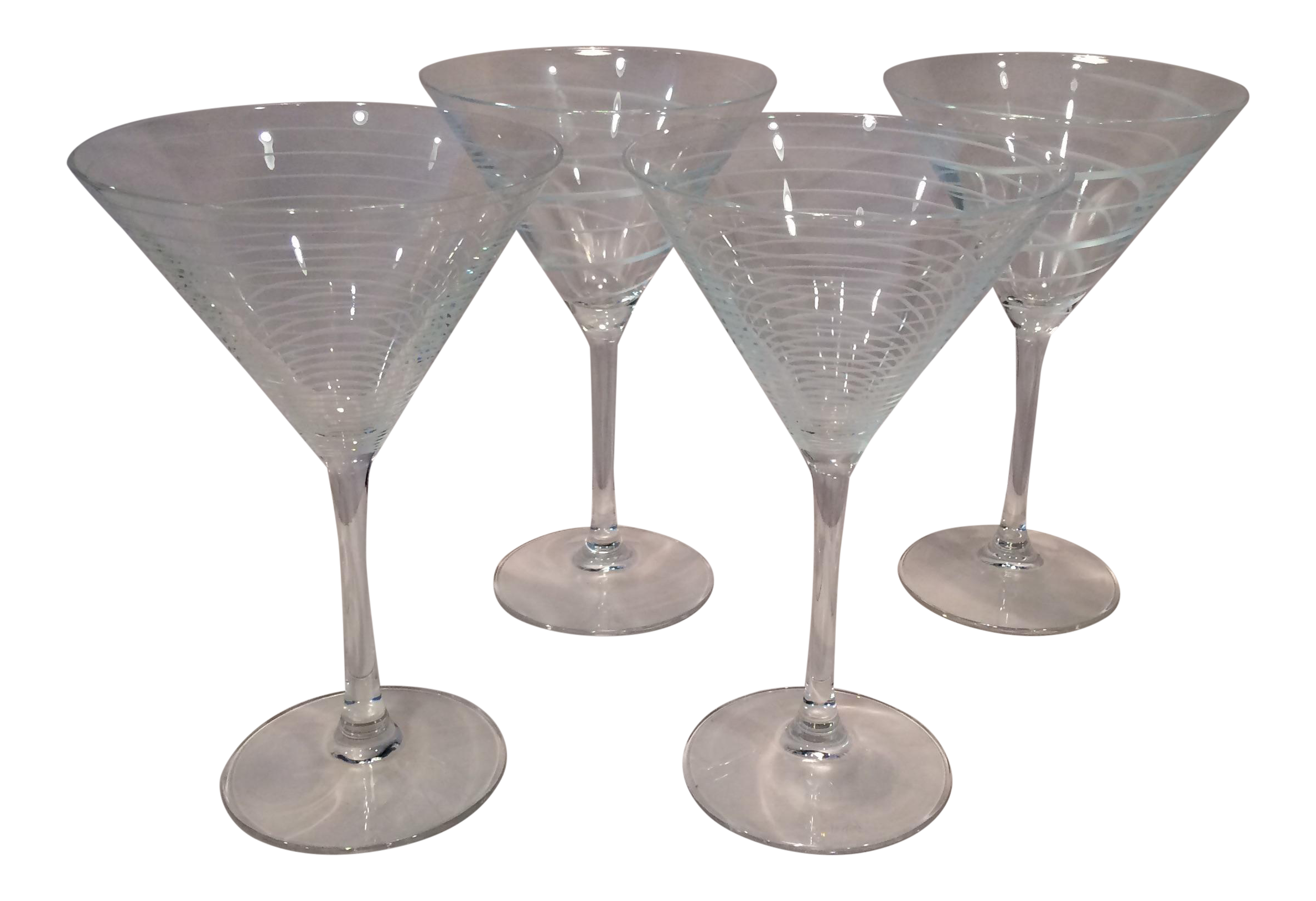 Vintage Mikasa Crystal Swirl Martini Glasses Set of 4 Chairish