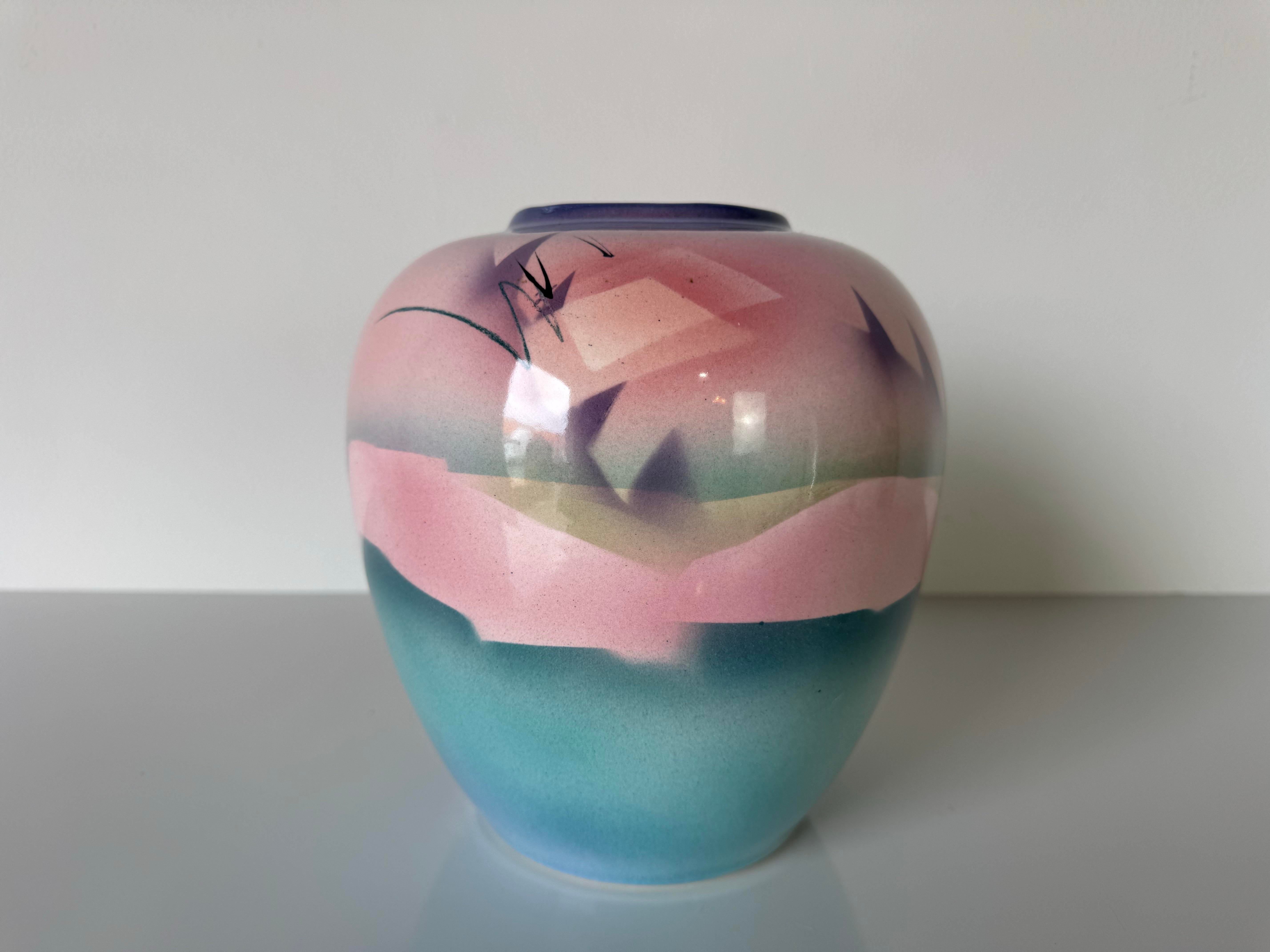 アート・デザイン・音楽 Vasi Comunicanti & Nuova Ceramica 1980's Vintage Judith Stiles Art Ceramic Vase, Signed | Chairish