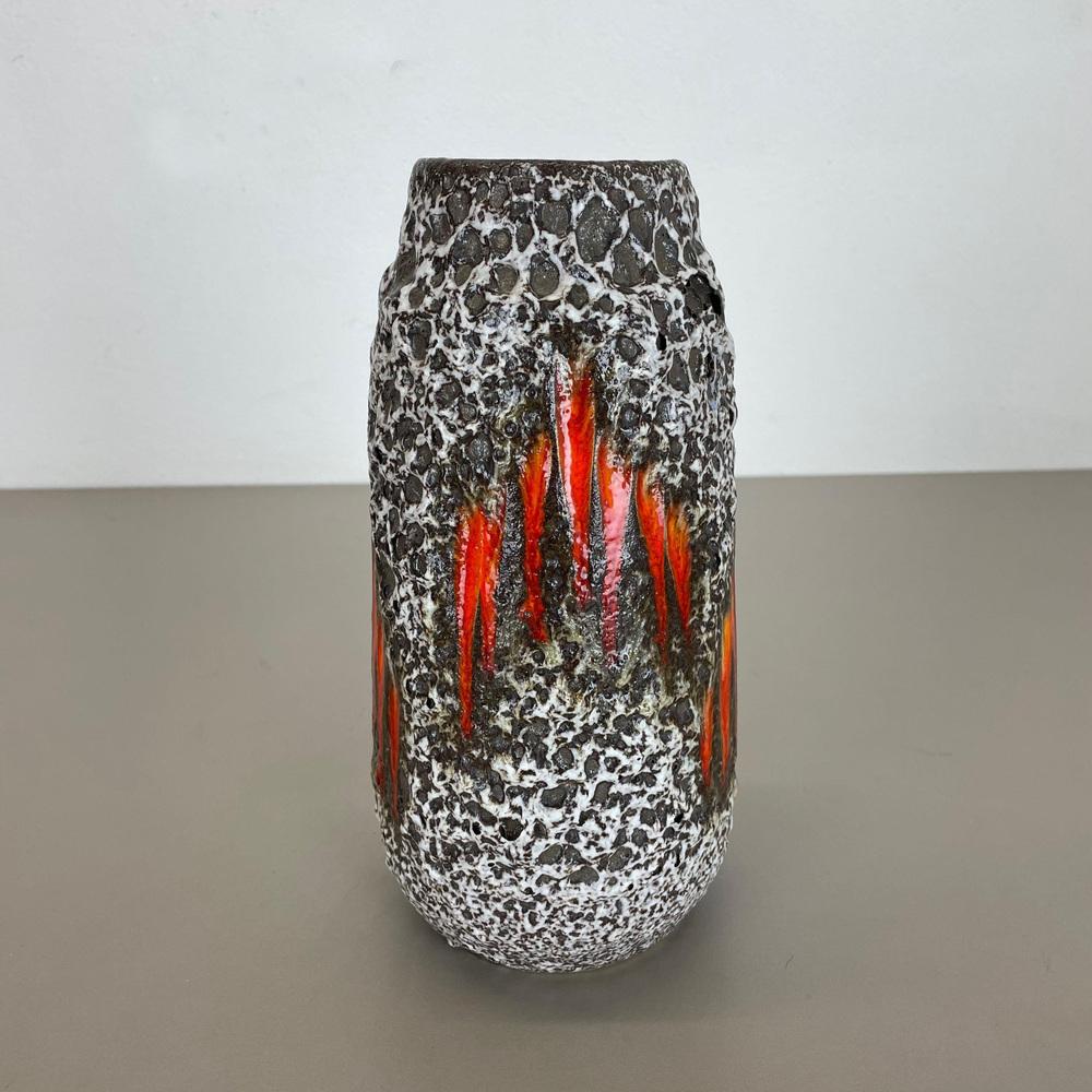 工芸品 70s Fat Lava wave Zig Zag Lora Fat Lava Vase attributed to Scheurich, Germany
