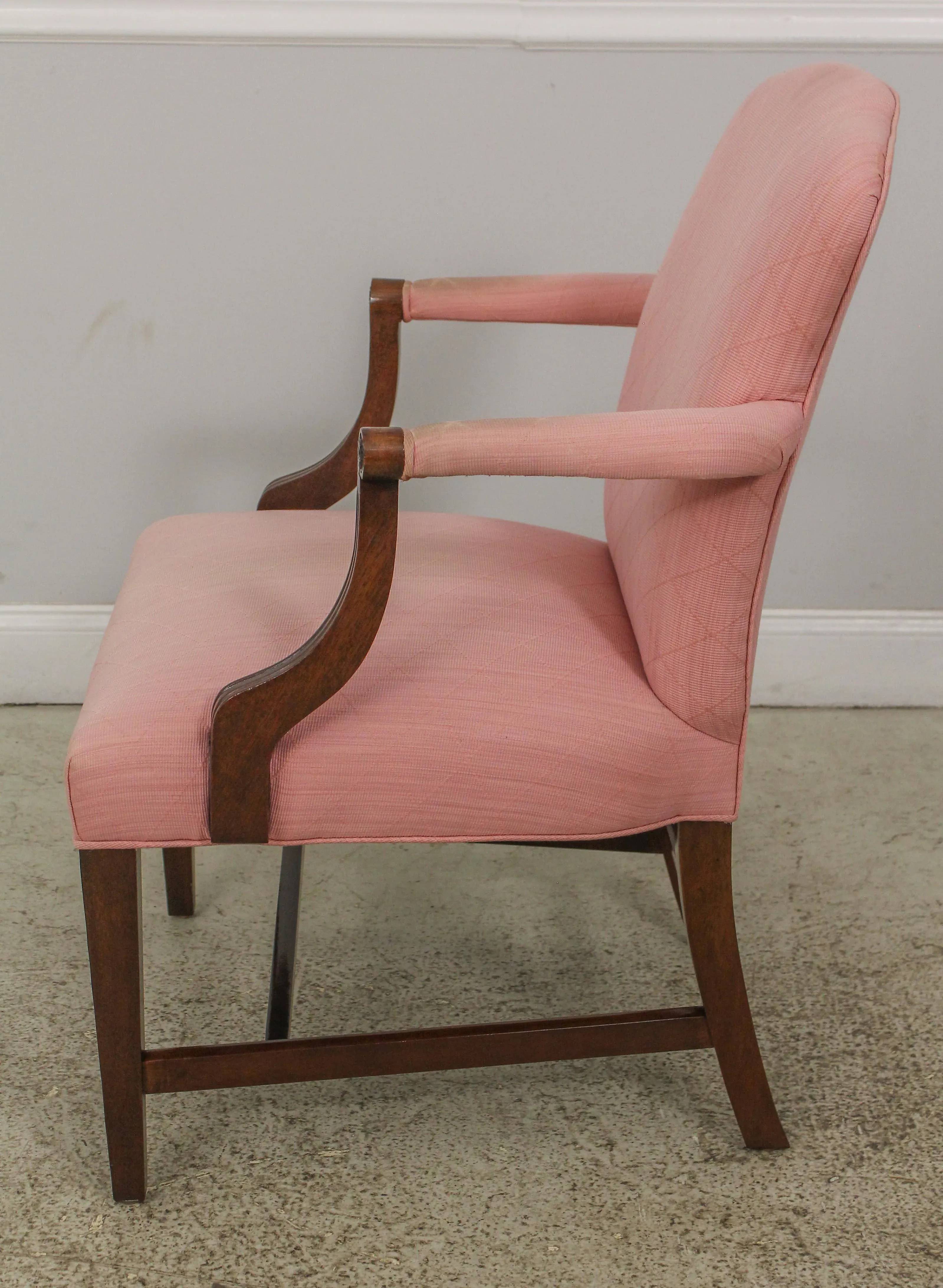 Southwood Inlaid Solid Mahogany Federal Upholstered Armchair