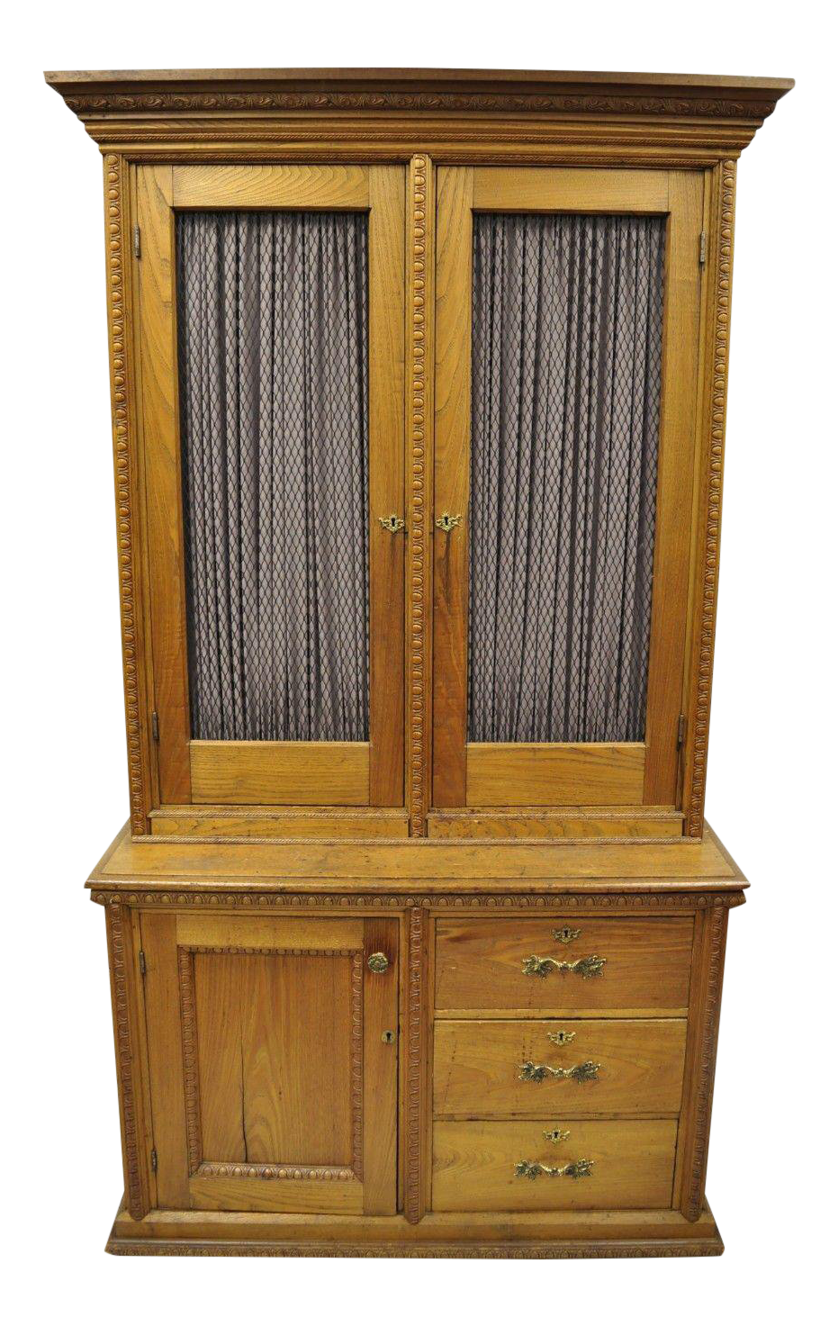 Antique Victorian Golden Oak Bookcase Hutch Buffet China Chairish