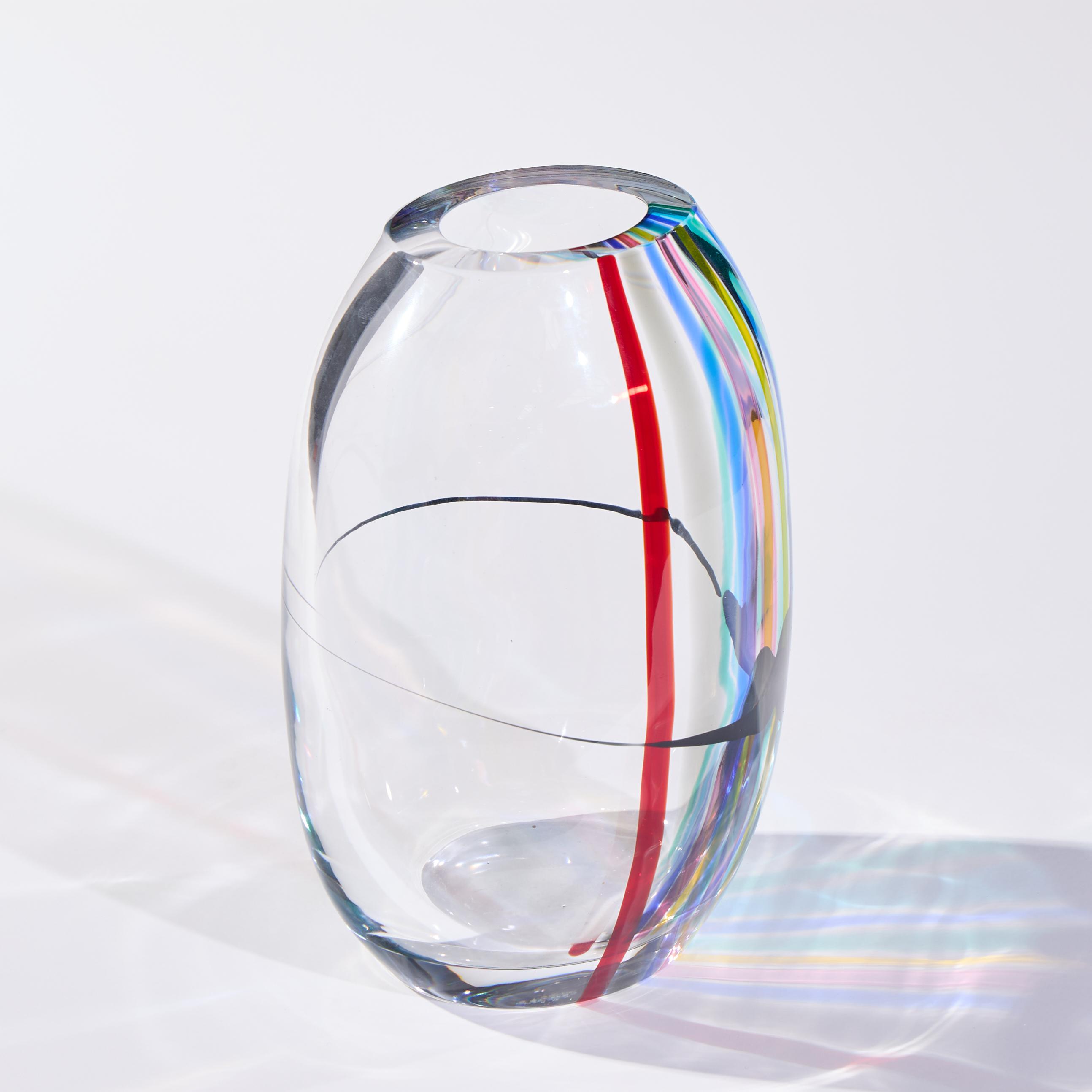 Livio Seguso for Seguso Av Oggetti Italian Murano Glass Rainbow Vase