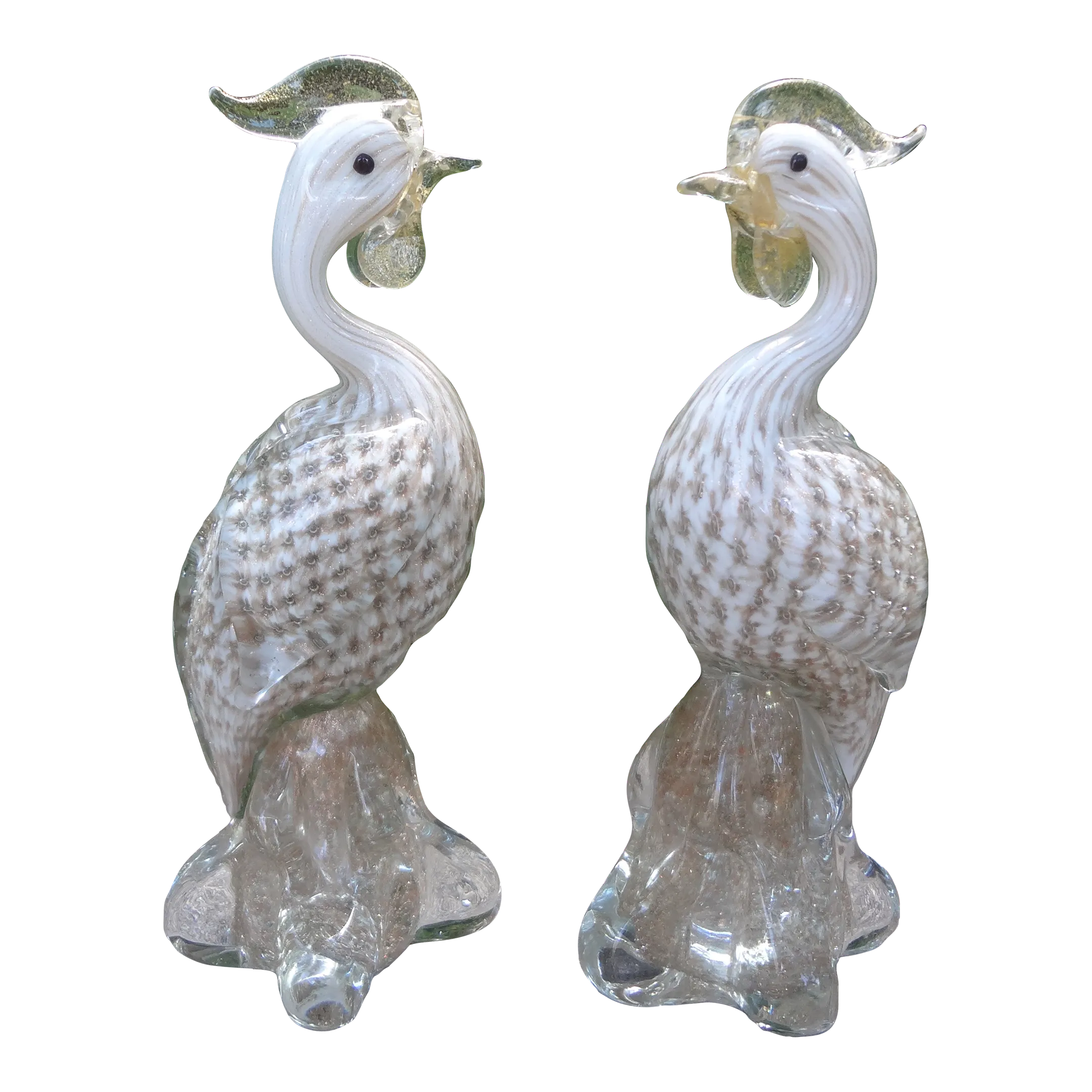Pair of Murano Glass Birds Attributed to Archimede Seguso