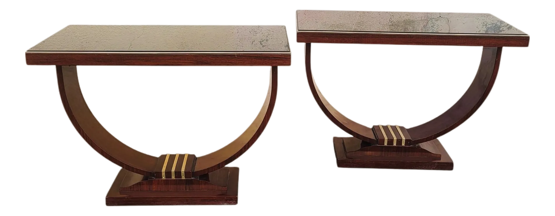 Art Deco Display Consoles, Set of 2