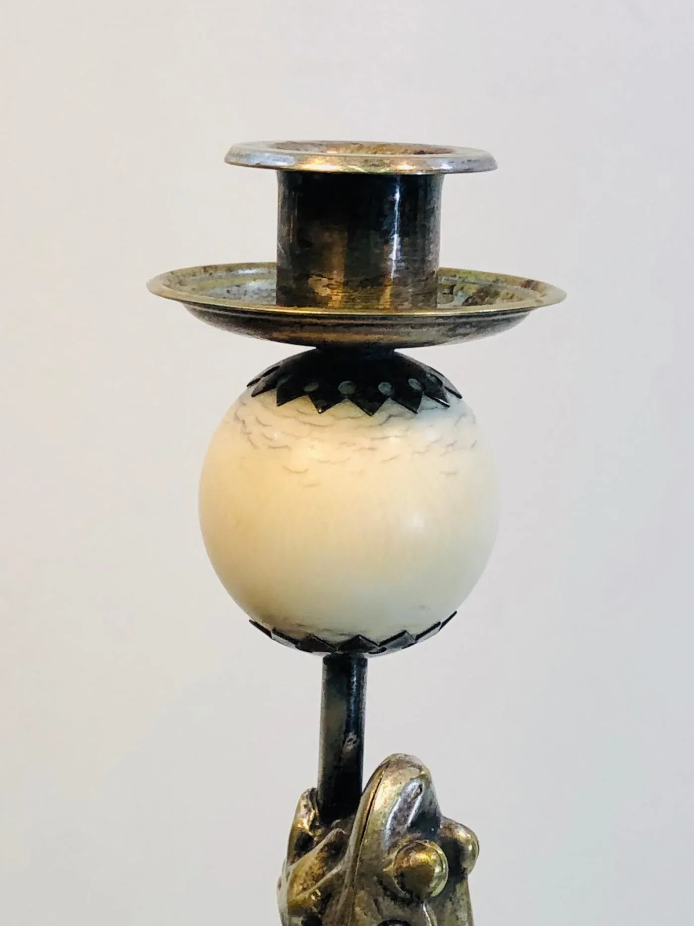 1970s Anthony Redmile Anthony Redmile Silver Plated Frog Candlesticks - a Pair