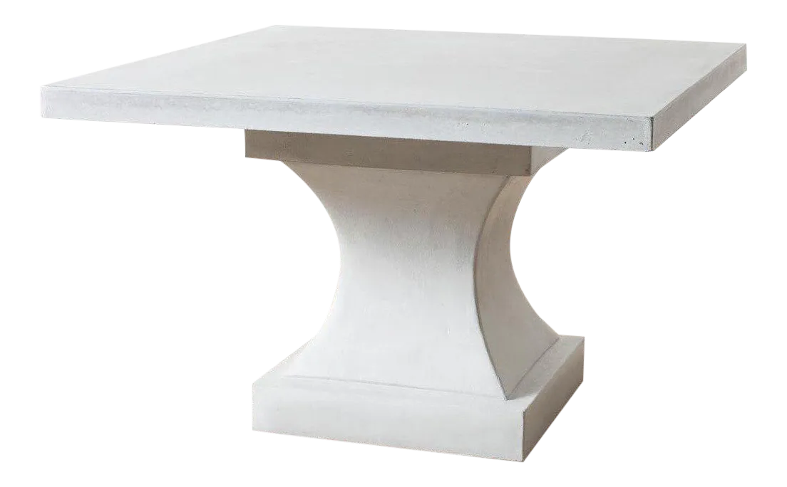 Cast Stone Edgewood Dining Table With Pedestal and Top | Chairish