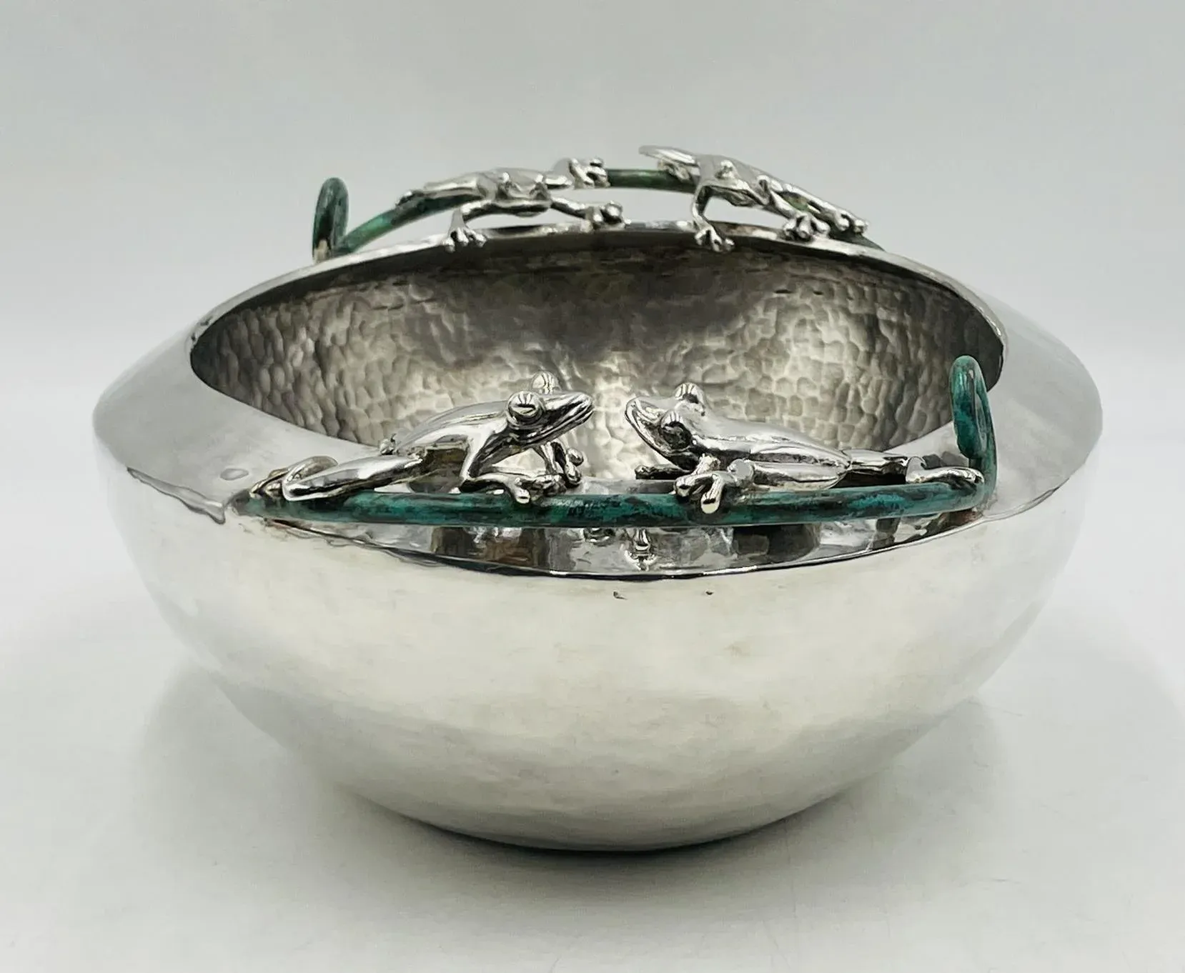 Emilia Castillo, Silver-Plated Bowl With Frogs Handles, Mexico