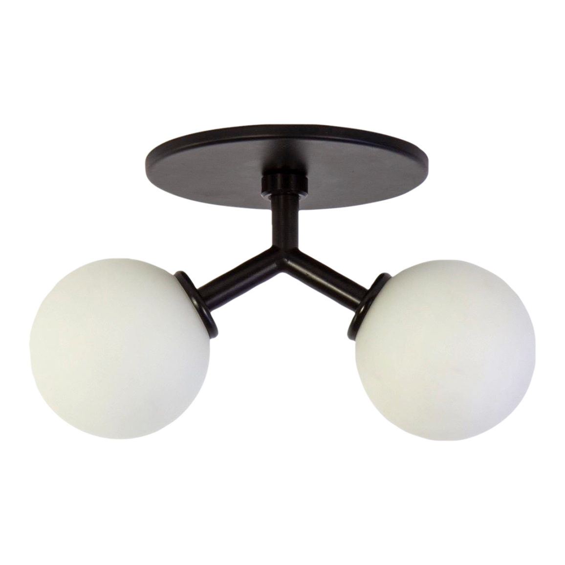 Y Flush Mount, Modern, 3 Inches Glass Globes, by Research.Lighting, Modern, Minimal