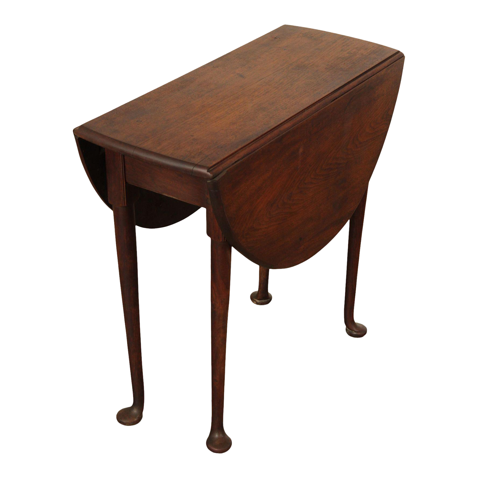 Antique Queen Anne Style Walnut Round DropLeaf Table Chairish