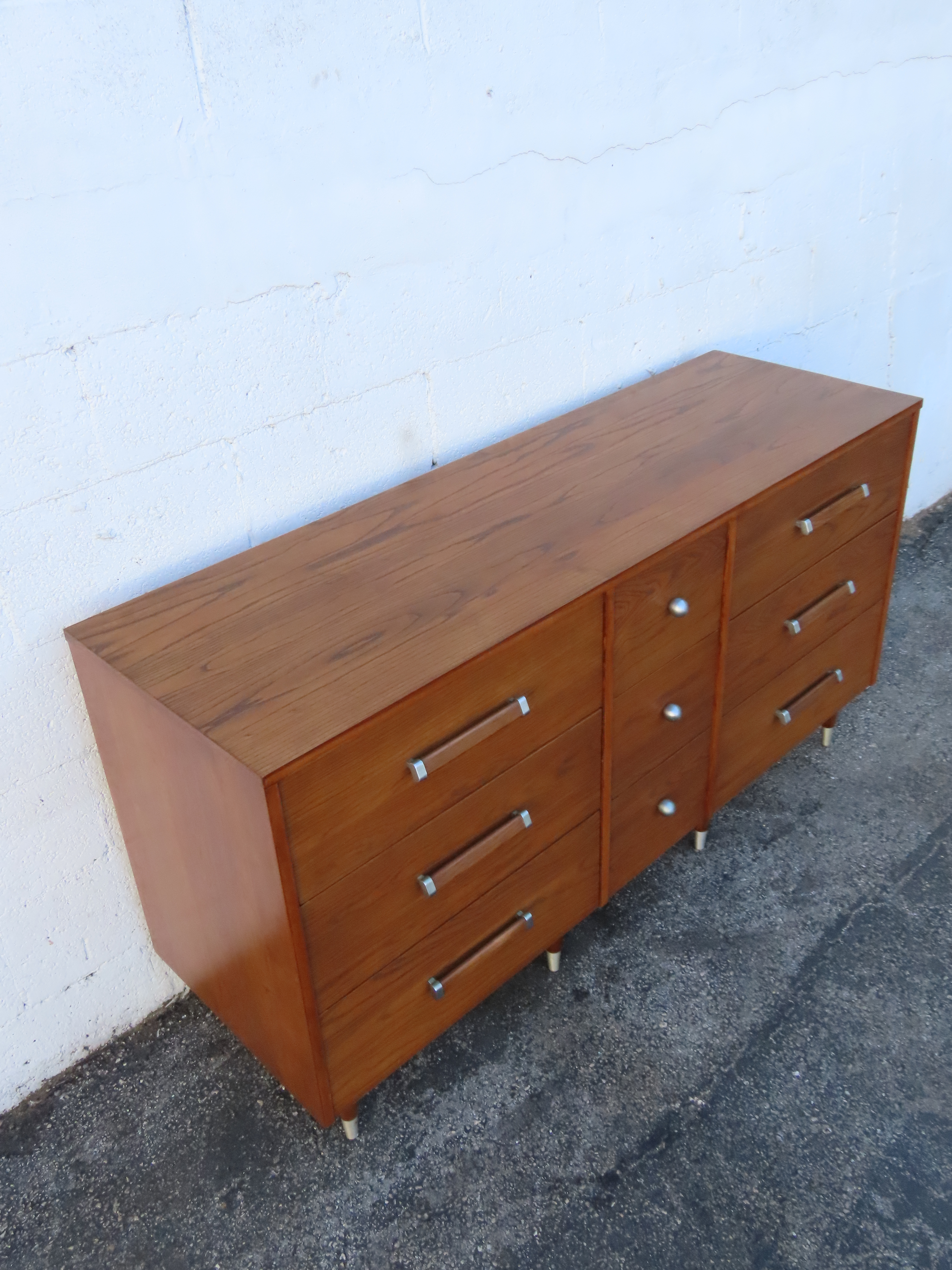 Mid Century Modern Royal Palm Solid Oak Long Low Dresser 5882