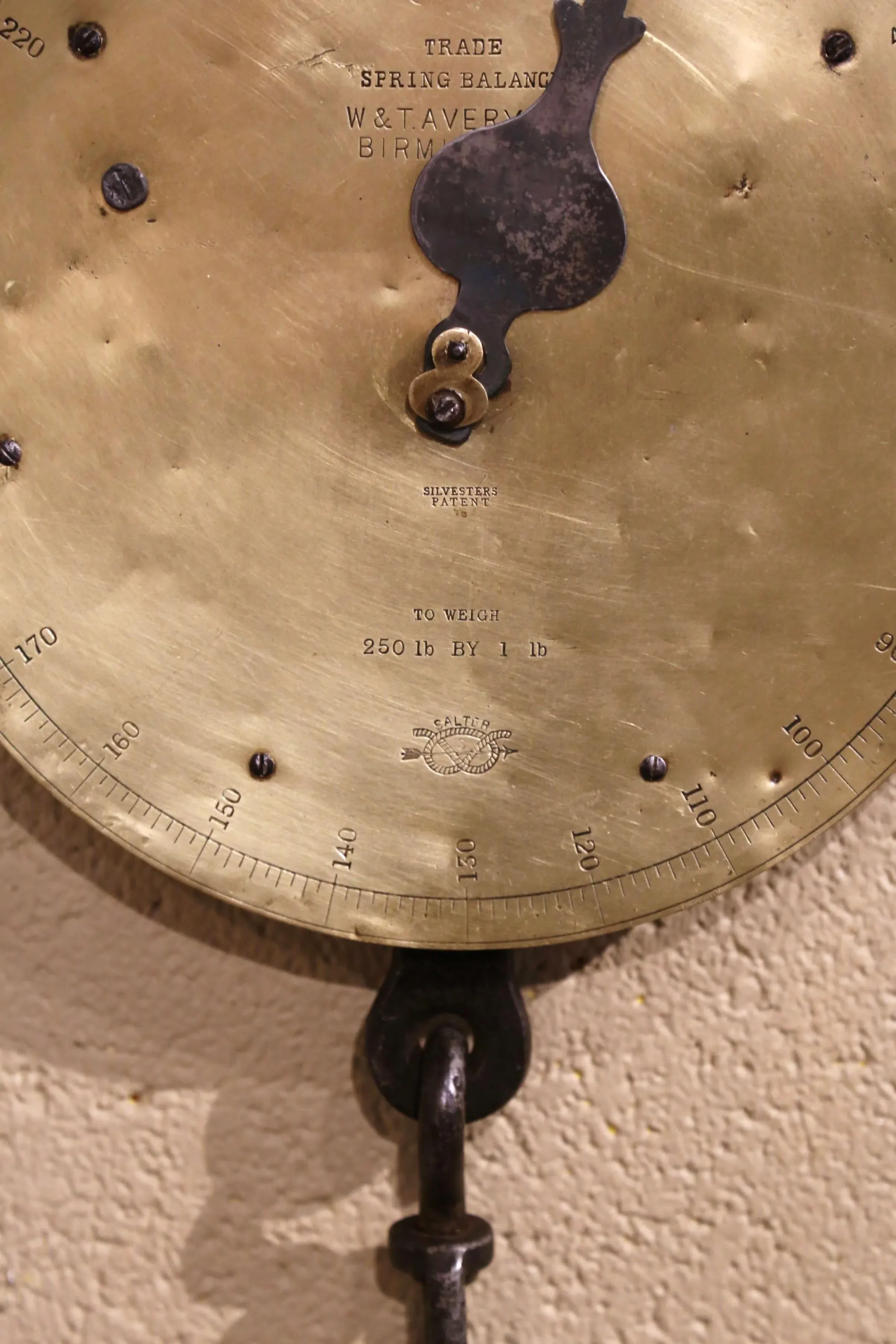 Mid-19th Century English Iron and Copper Hanging Trade Spring Balance