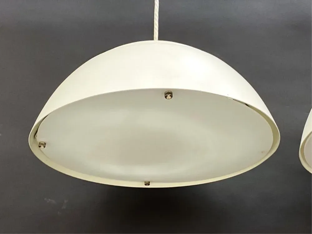 1960's White Metal Aj Royal 500 Suspension Pendants Attributed to