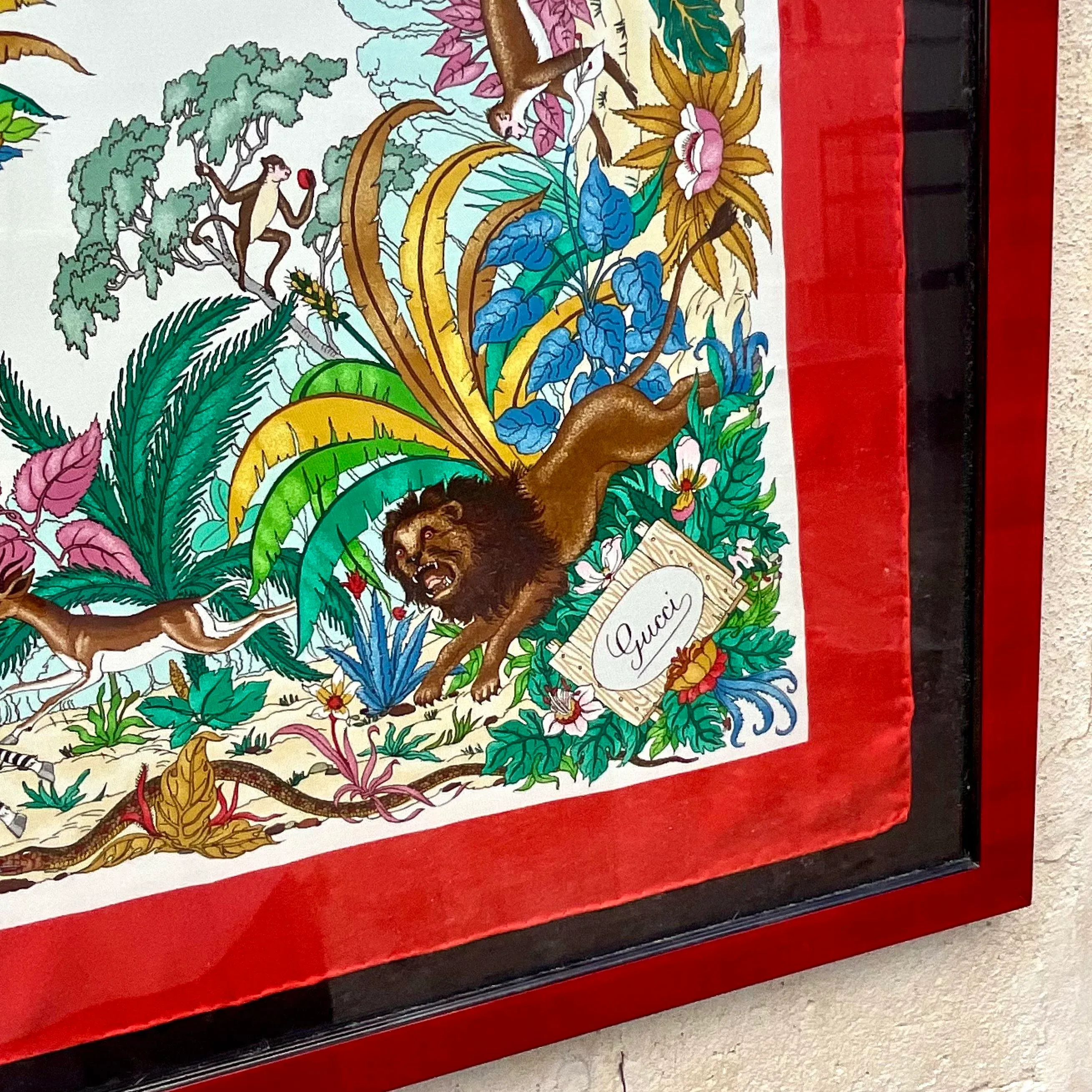 Gucci print silk scarf