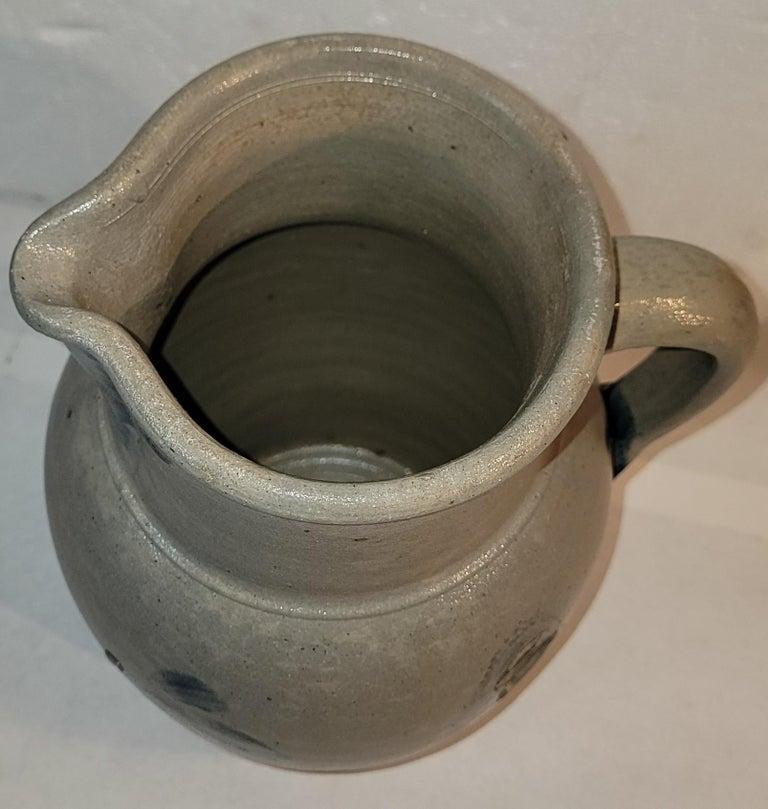 19th Century Decorated Stoneware Pennsylvania Pitcher