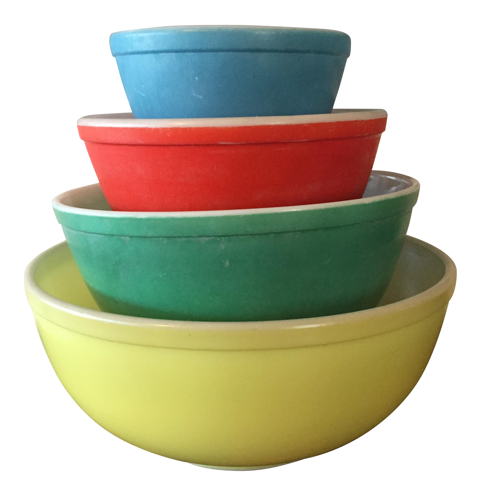 1940s Vintage Pyrex Primary Colors Mixing Bowls Set of 4 Chairish