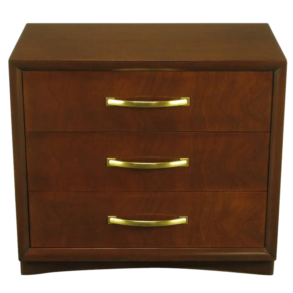 Widdicomb Modern Original Figured Mahogany Three-Drawer Commode | Chairish
