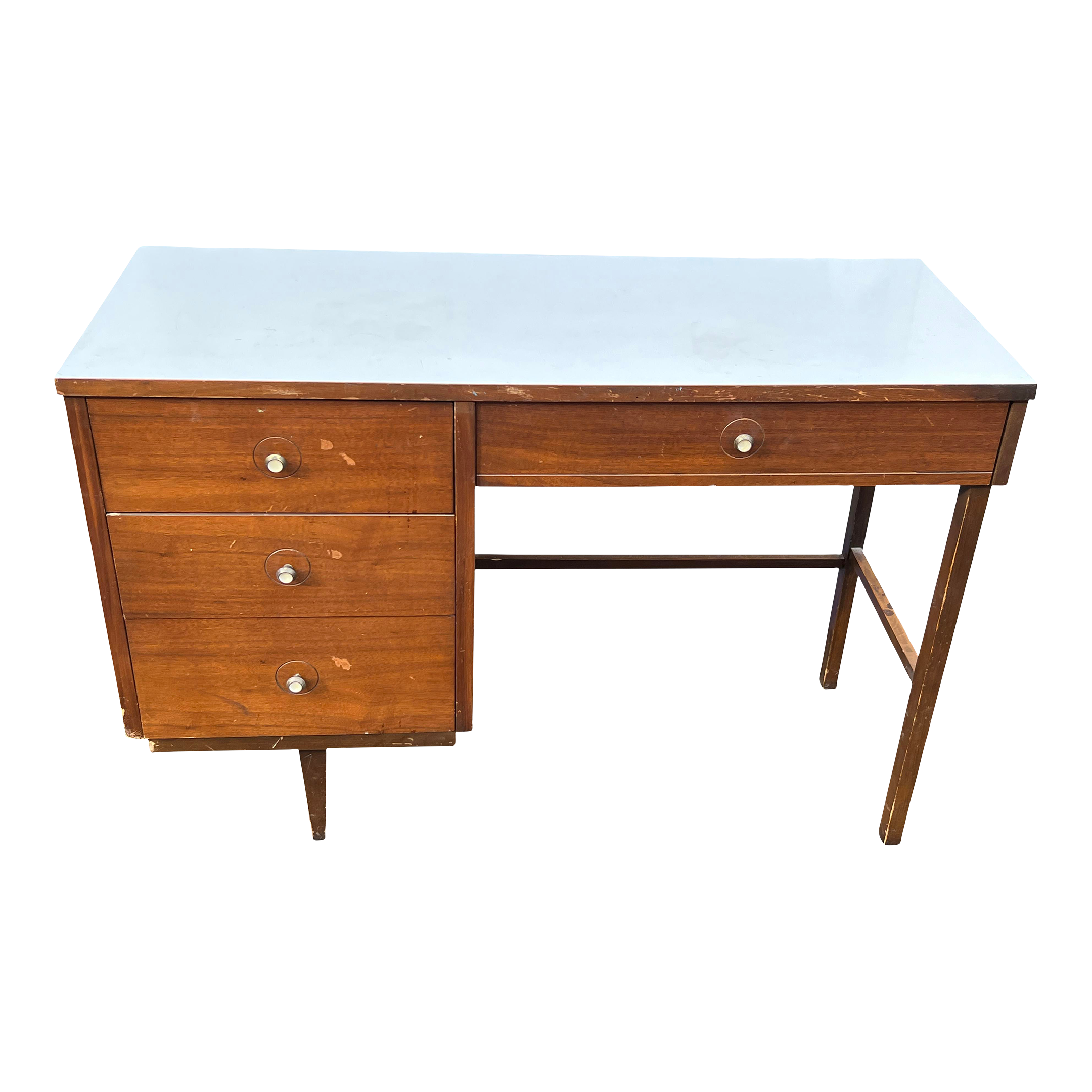 Mid 20th Century Mid Century Modern White Laminate Top Desk Chairish