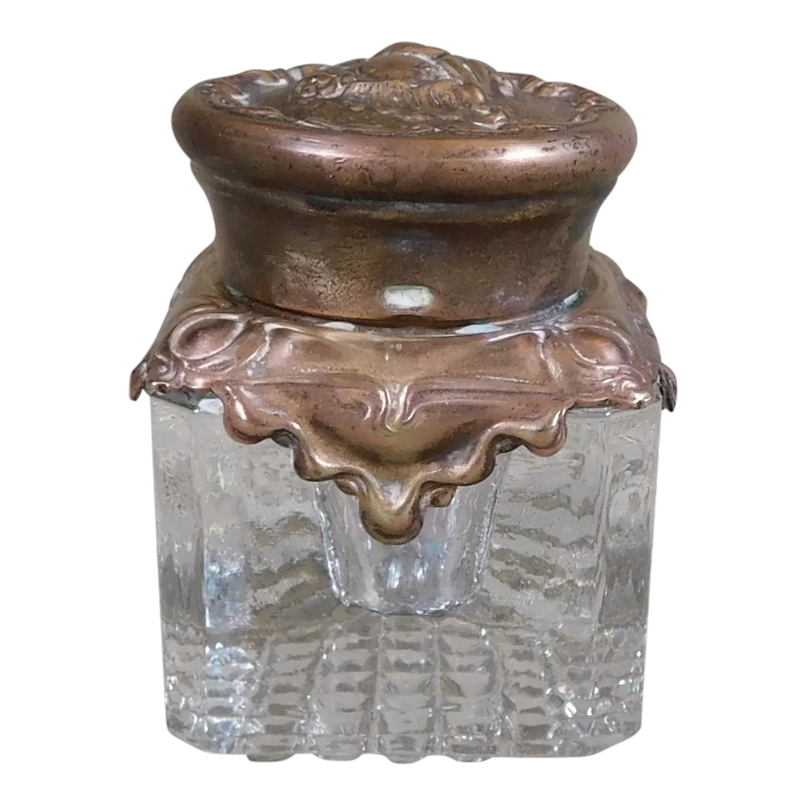 Late 18th Century Small Cut Crystal Inkwell With Silver Overlay # 22450 ...