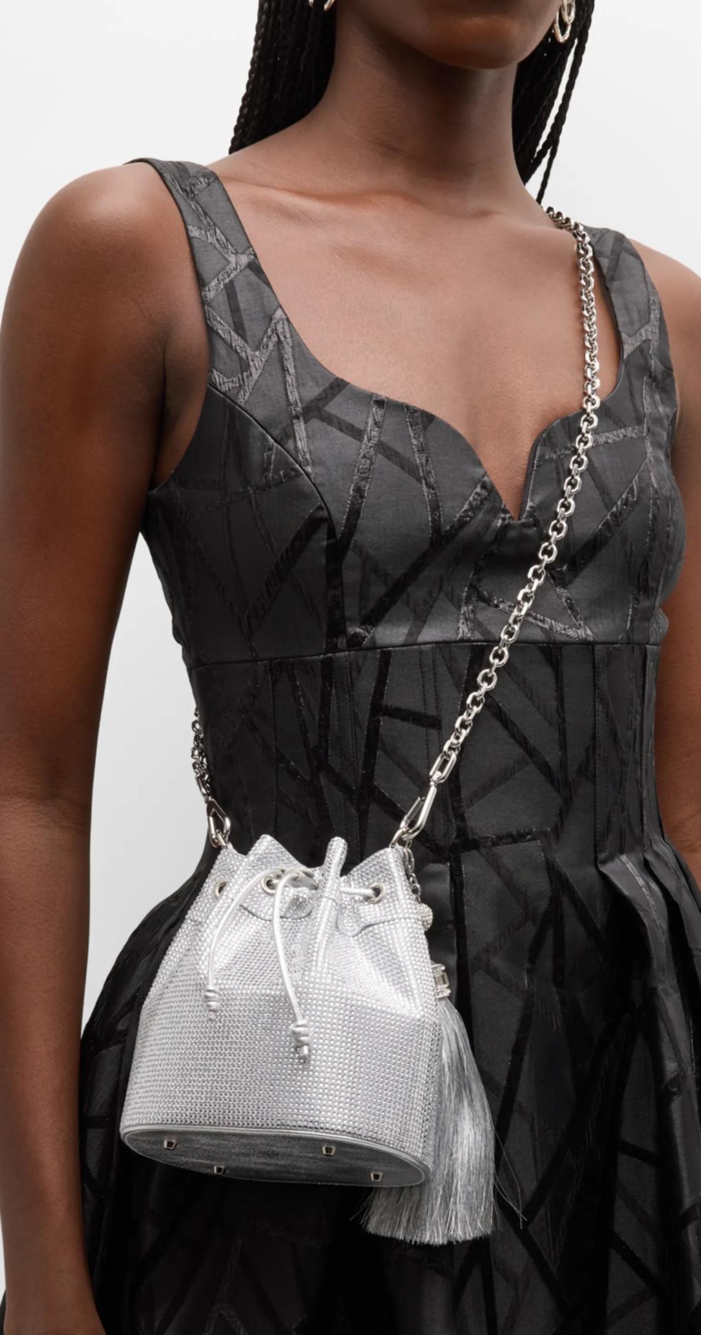 2024 Judith Leiber Bucket Bag Rhine Crystal Shoulder Bag Top