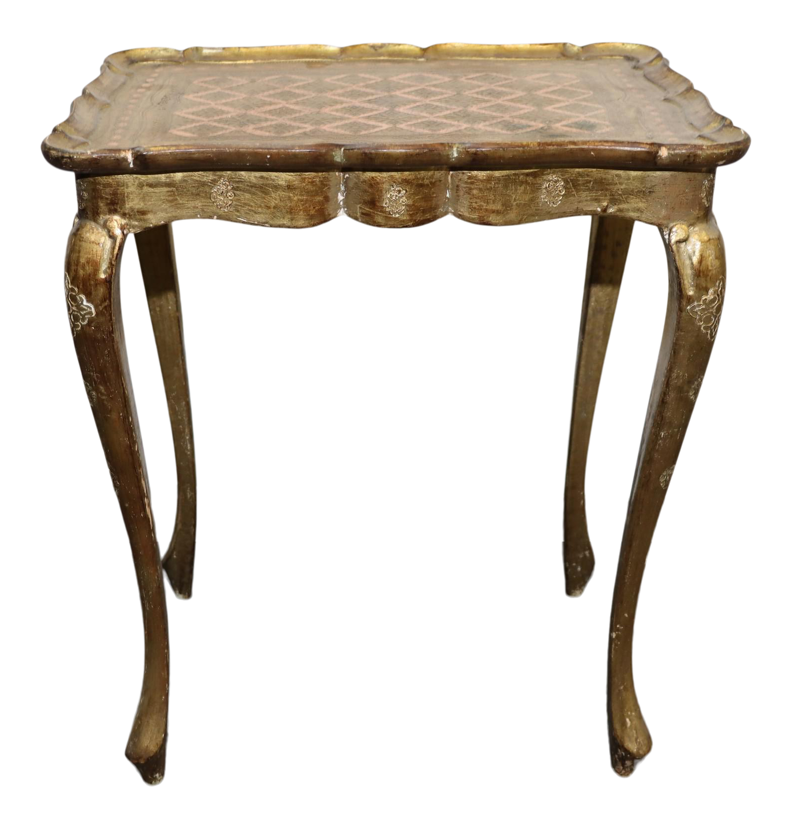Italian Florentine Gilt Painted Side Table | Chairish