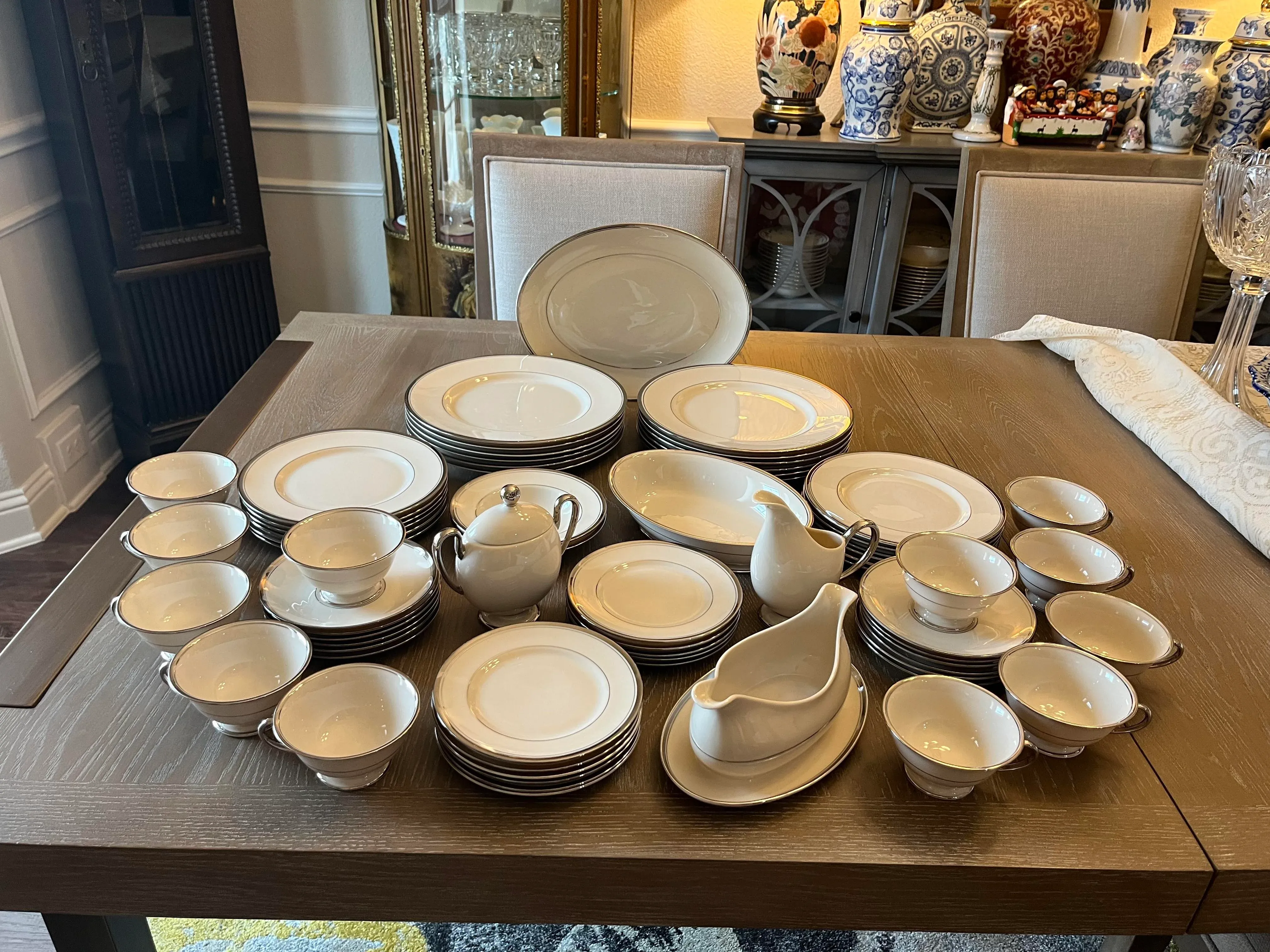1940s Franciscan Huntington Masterpiece Pattern China Dinnerware and  Serveware Set- 66 Pieces | Chairish