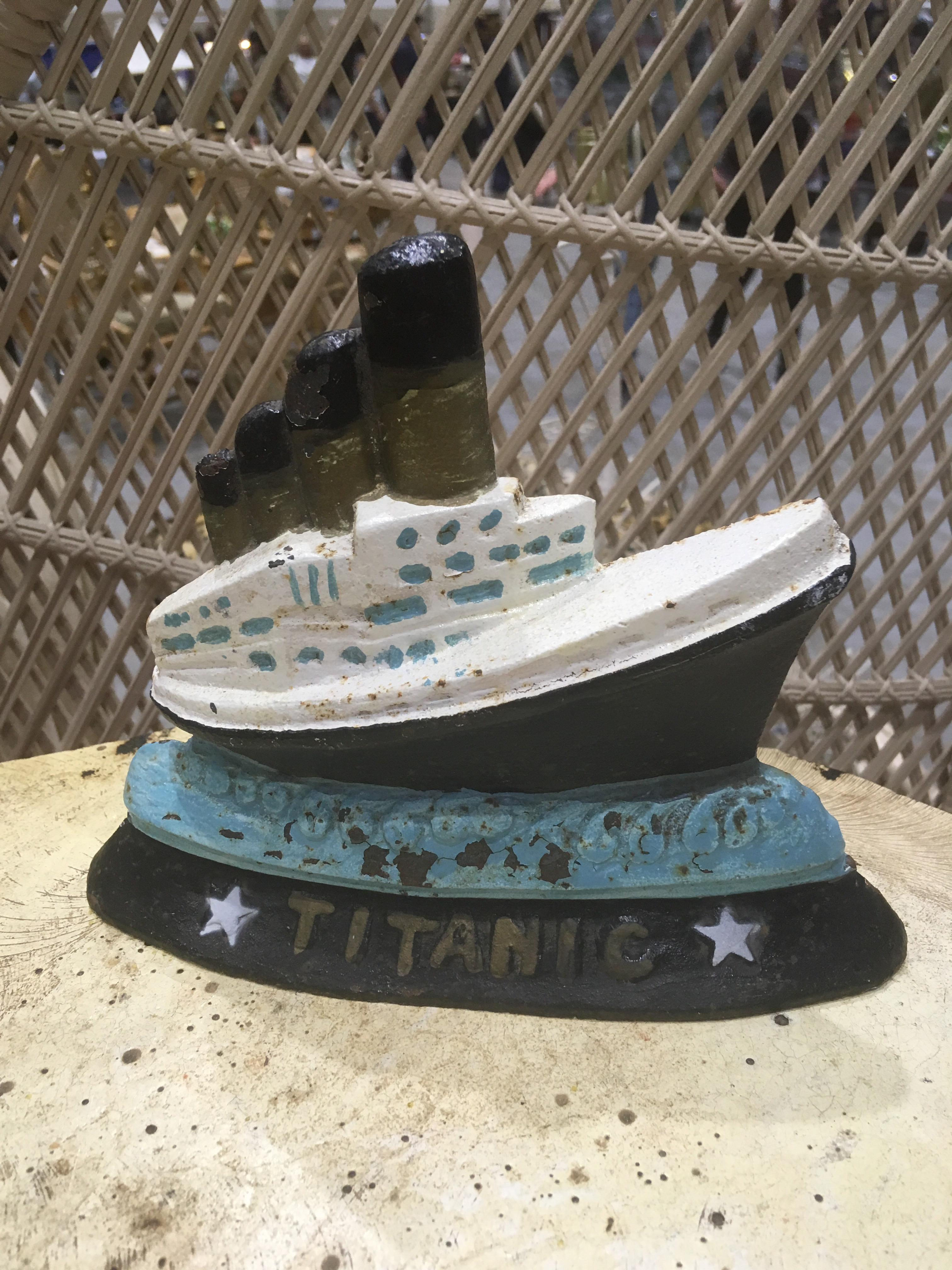 Vintage Titanic Iron Door Stop | Chairish