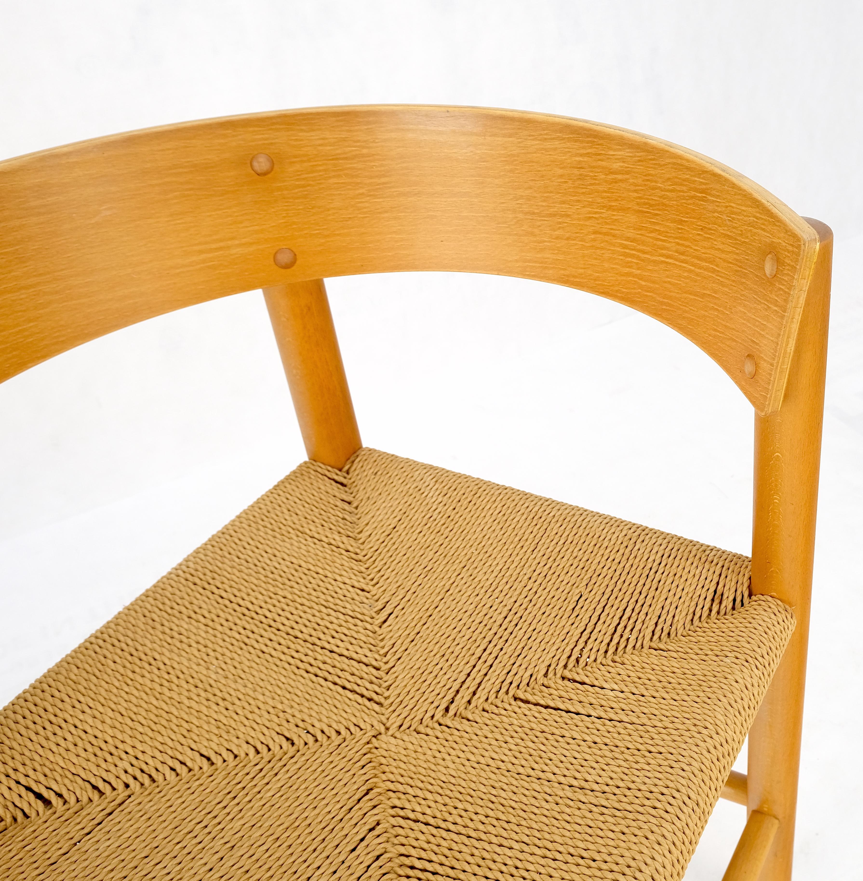 Danish Mid-Century Modern Fritz Hansen Rush Seat Bent Wood