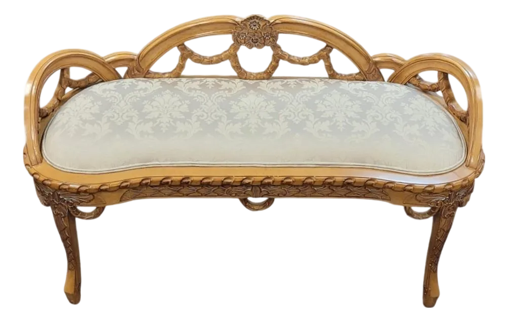 French Carved Window Bench