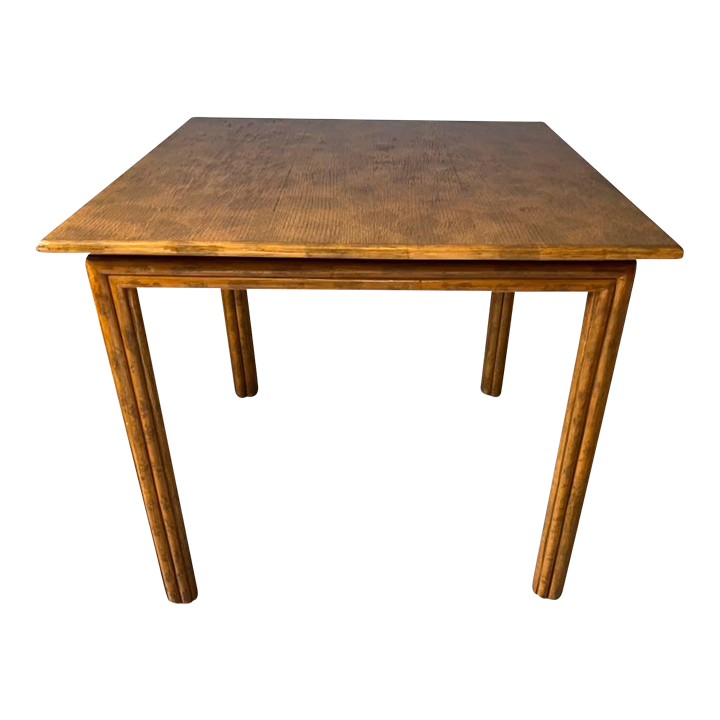 Late 20th Century Vintage Regency Style Tortoise Bamboo Square