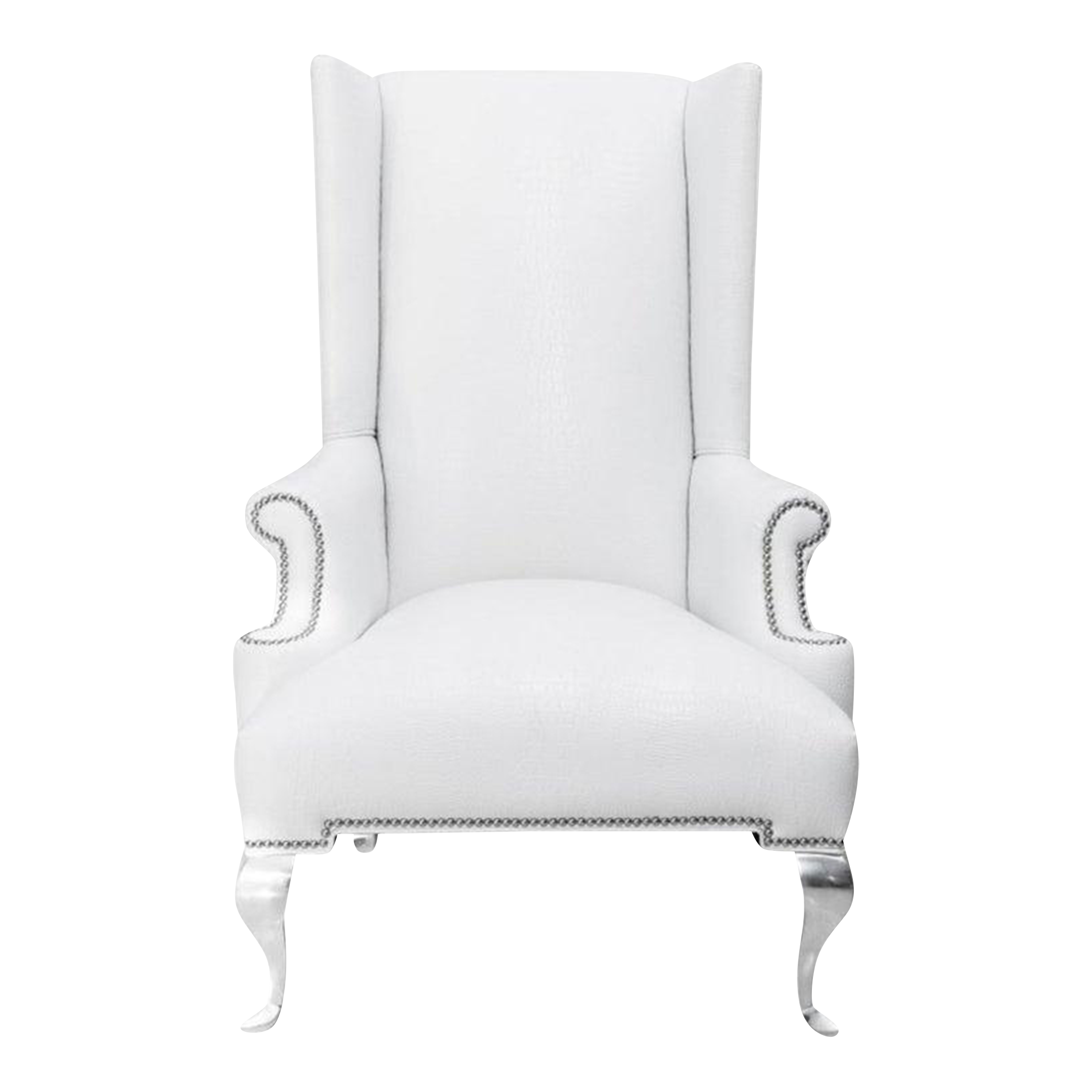 Hollywood Regency White Wingback Armchair Chairish