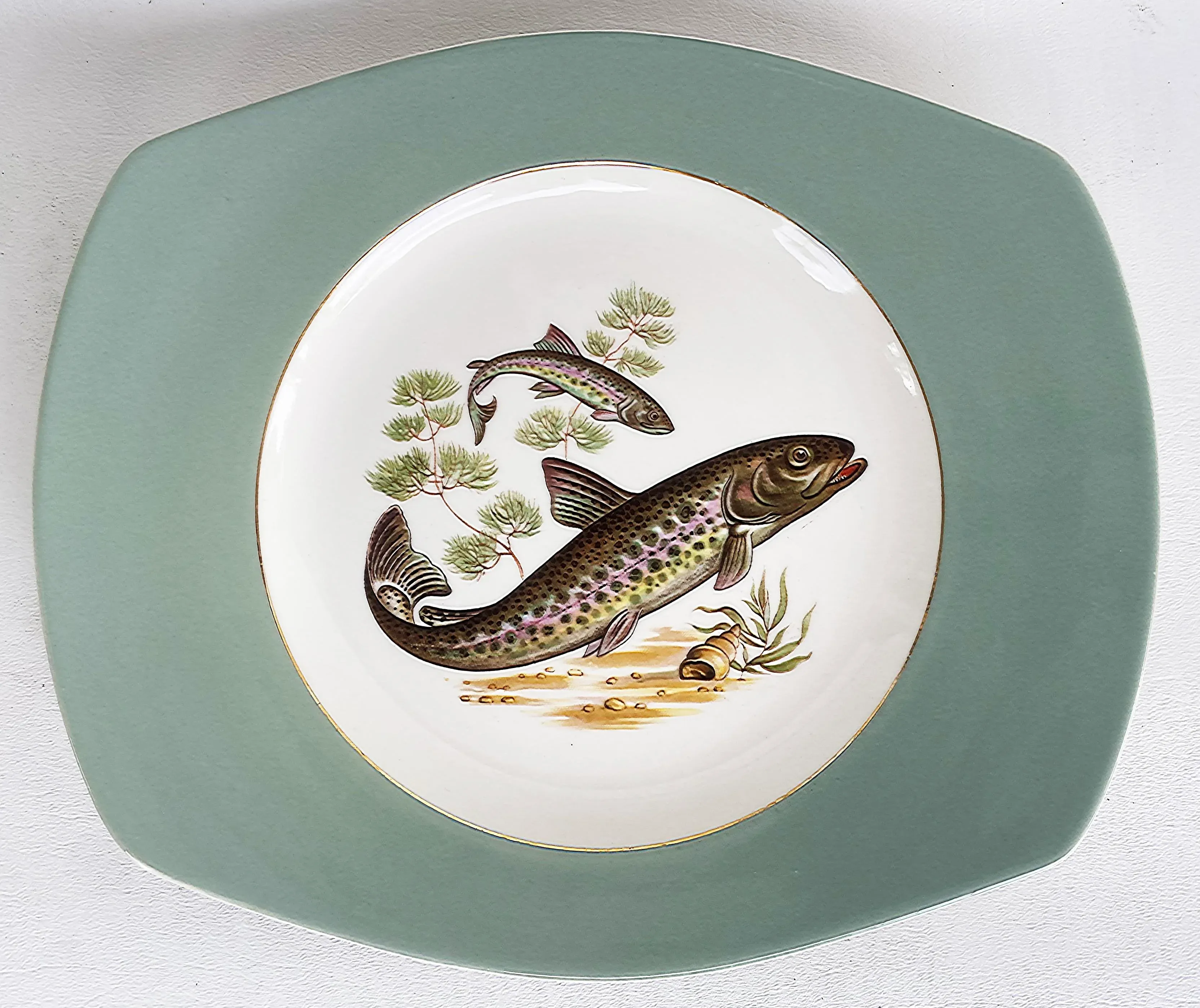 Mid 20th Century Figgjo Flint Norwegian Fish Service