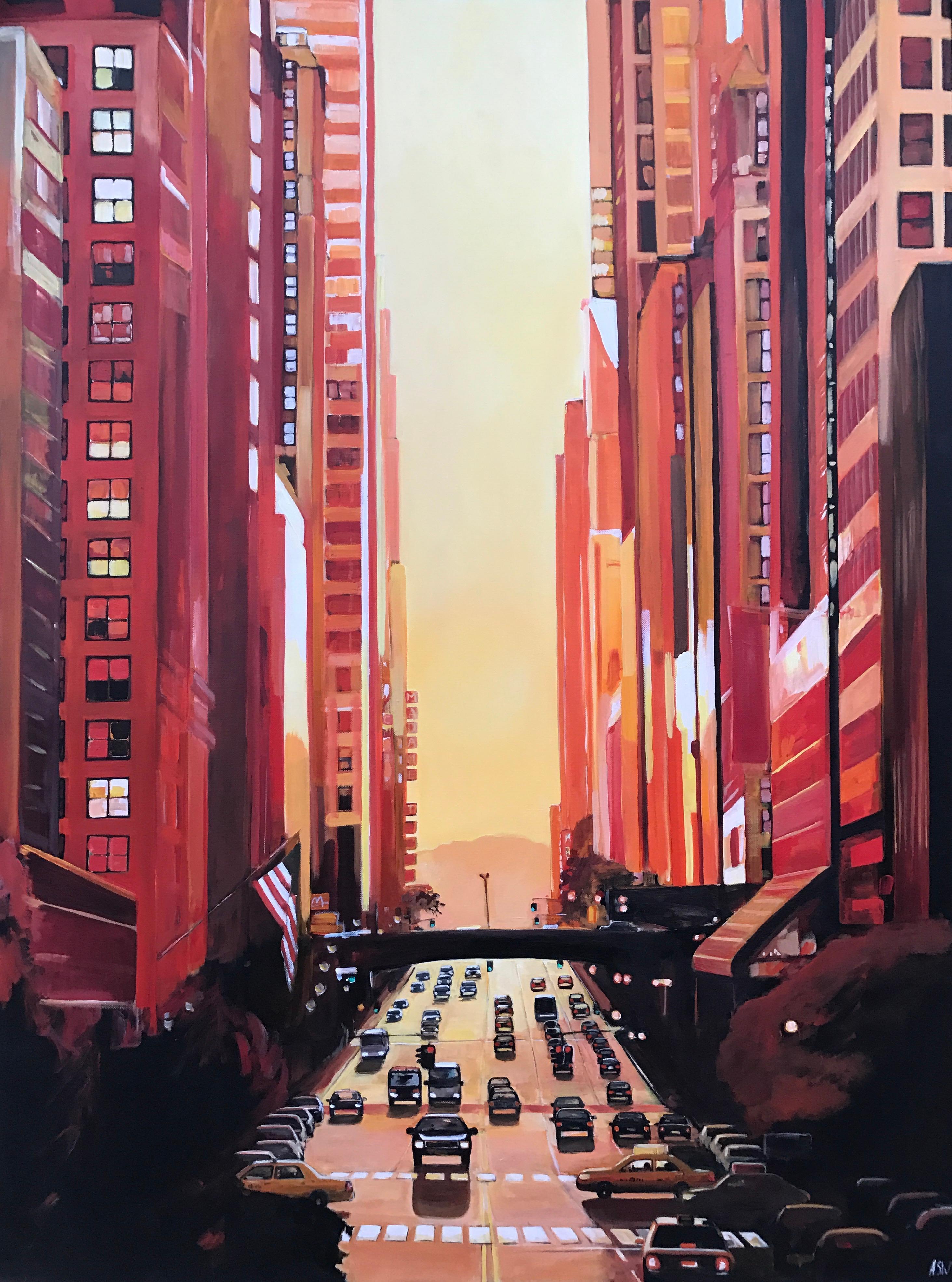 Angelさま】ブルックリン・ニューヨークシティーライン・絵画 - 絵画
