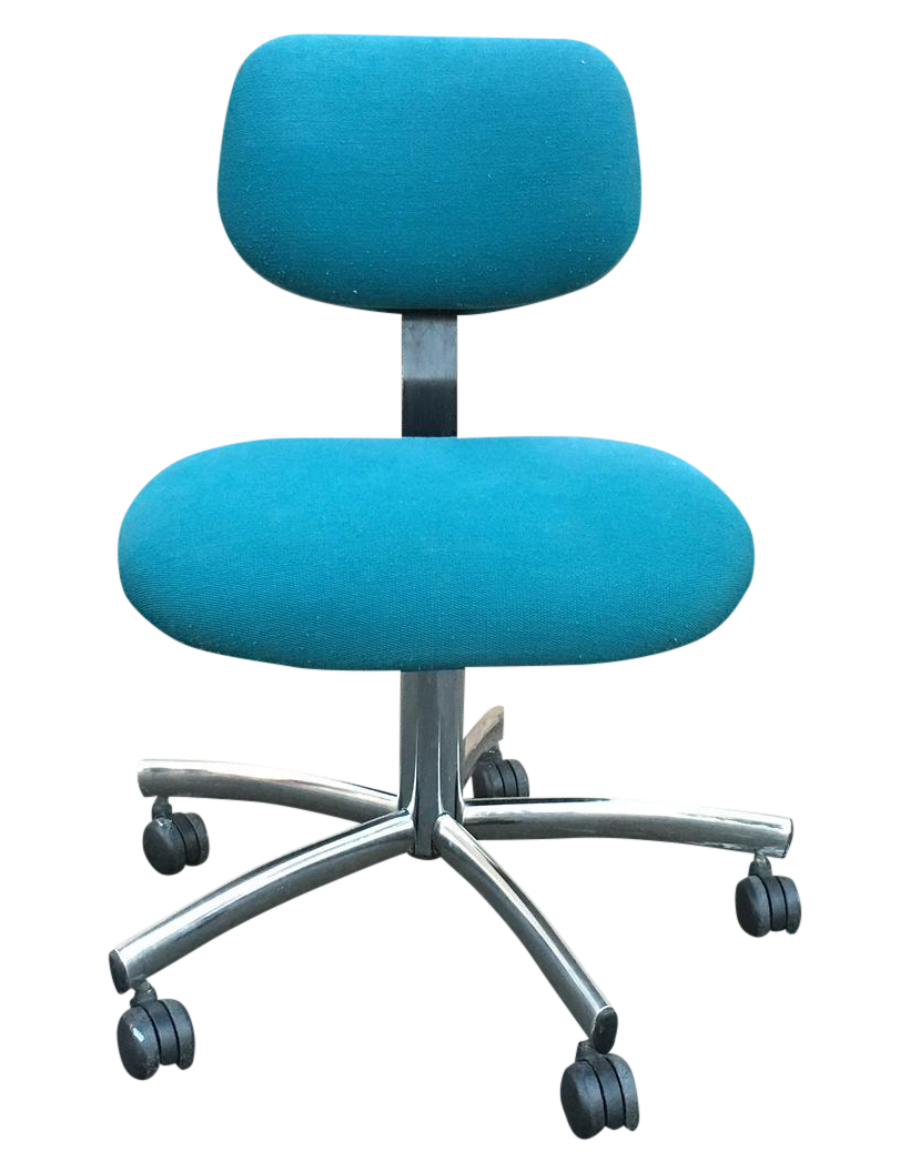 Steelcase Modern Teal Swivel Office Chair Chairish