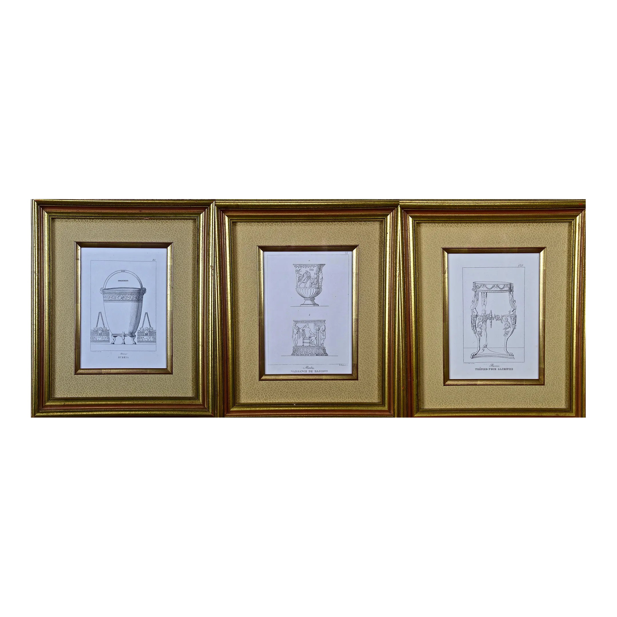 Three 19th C. Engravings of Classical Italian Bronze Architectural Elements, 1889